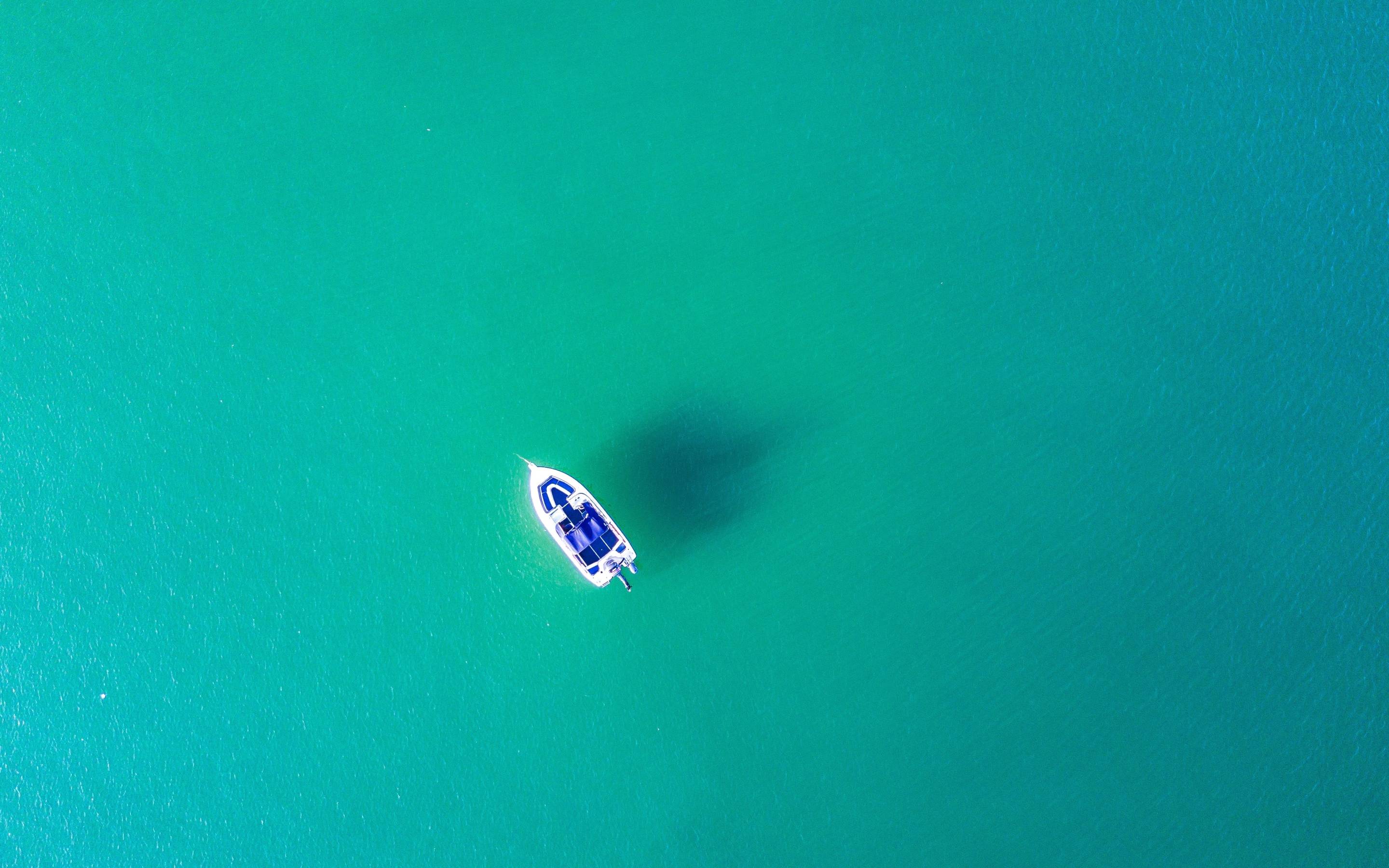 2880x1800 Boat In Blue Sea Water Macbook Pro Retina Wallpaper, HD Artist 4K Wallpaper, Image, Photo and Background