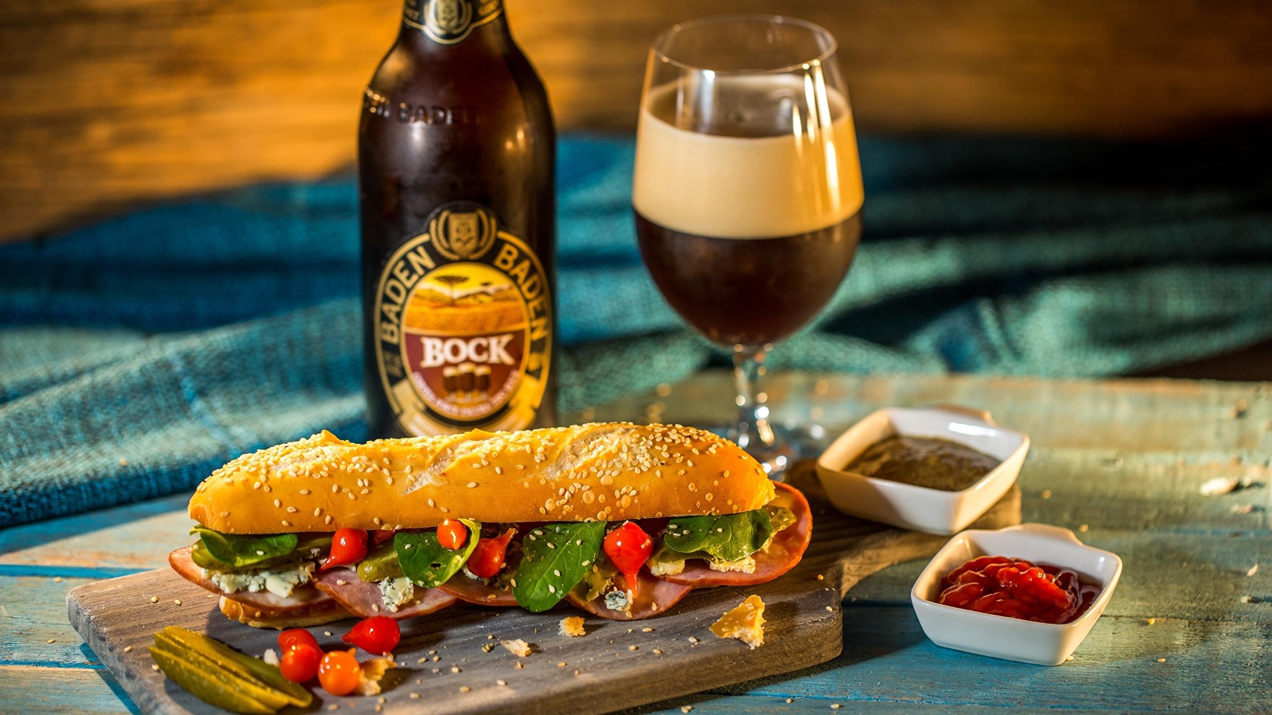 2560x1440 Desktop Wallpaper Beer Fast food Butterbrot Food Stemware 2560x1440