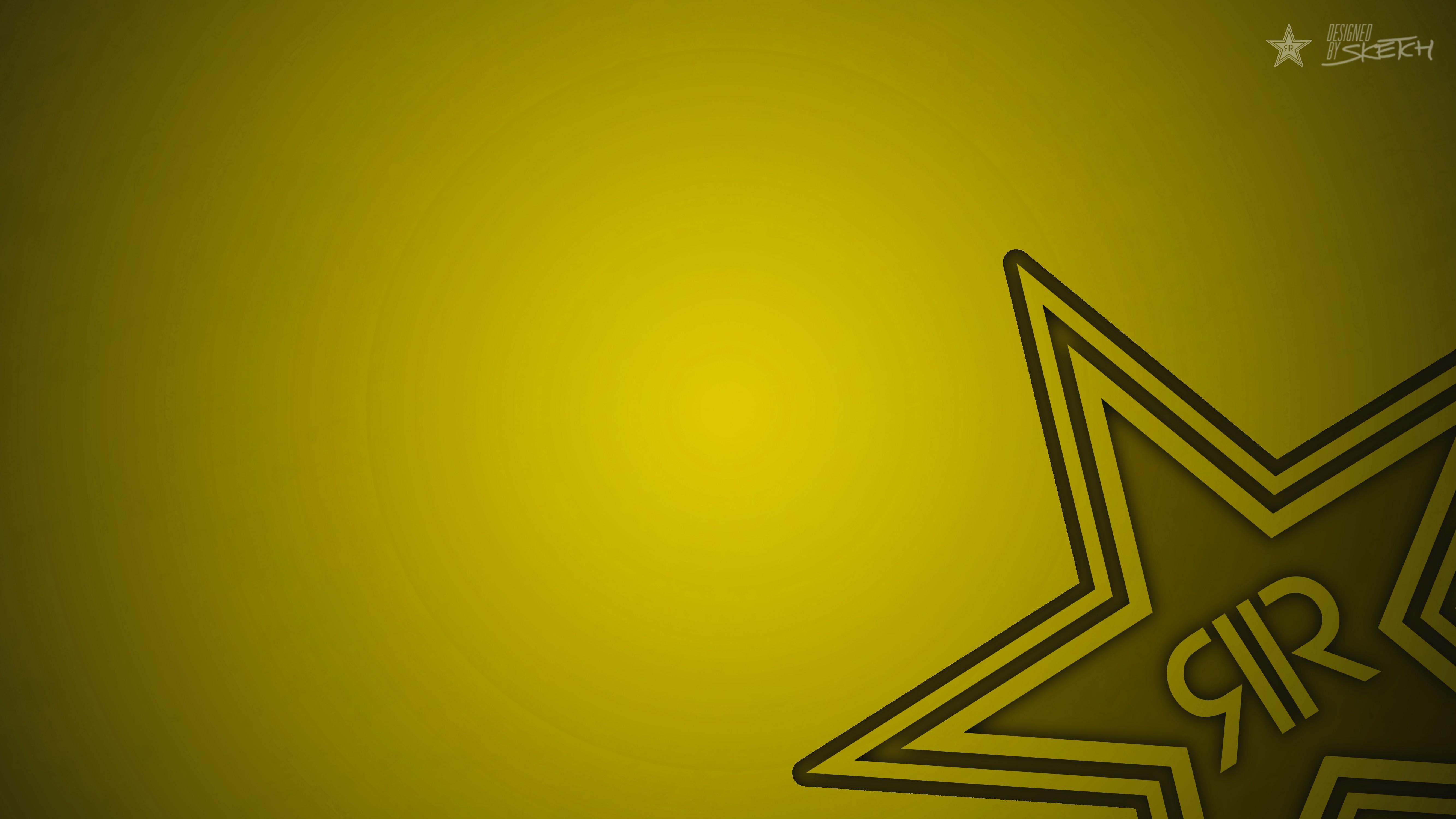5333x3000 Rockstar (drink), Minimalism, Energy drinks, Yellow background, Logo HD Wallpaper / Desktop and Mobile Image & Photo
