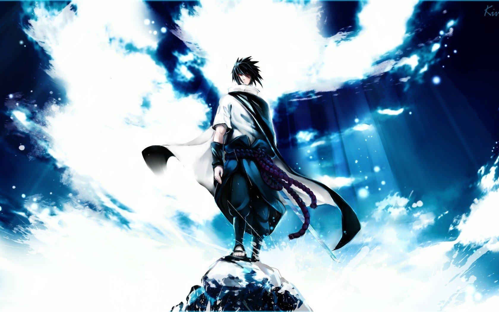 1680x1050 uchiha, Sasuke, Rocks, Naruto, Shippuden, Red, Eyes, Skyscapes Wallpaper HD / Desktop and Mobile Background