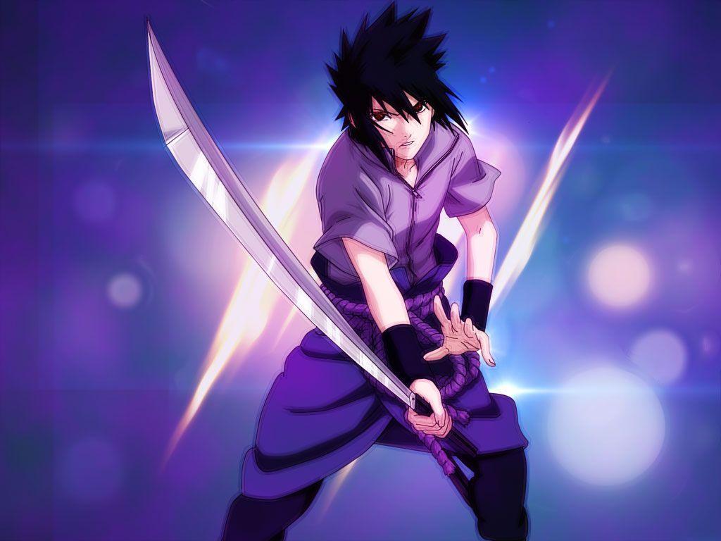 1024x768 Sasuke Purple Wallpaper 4k