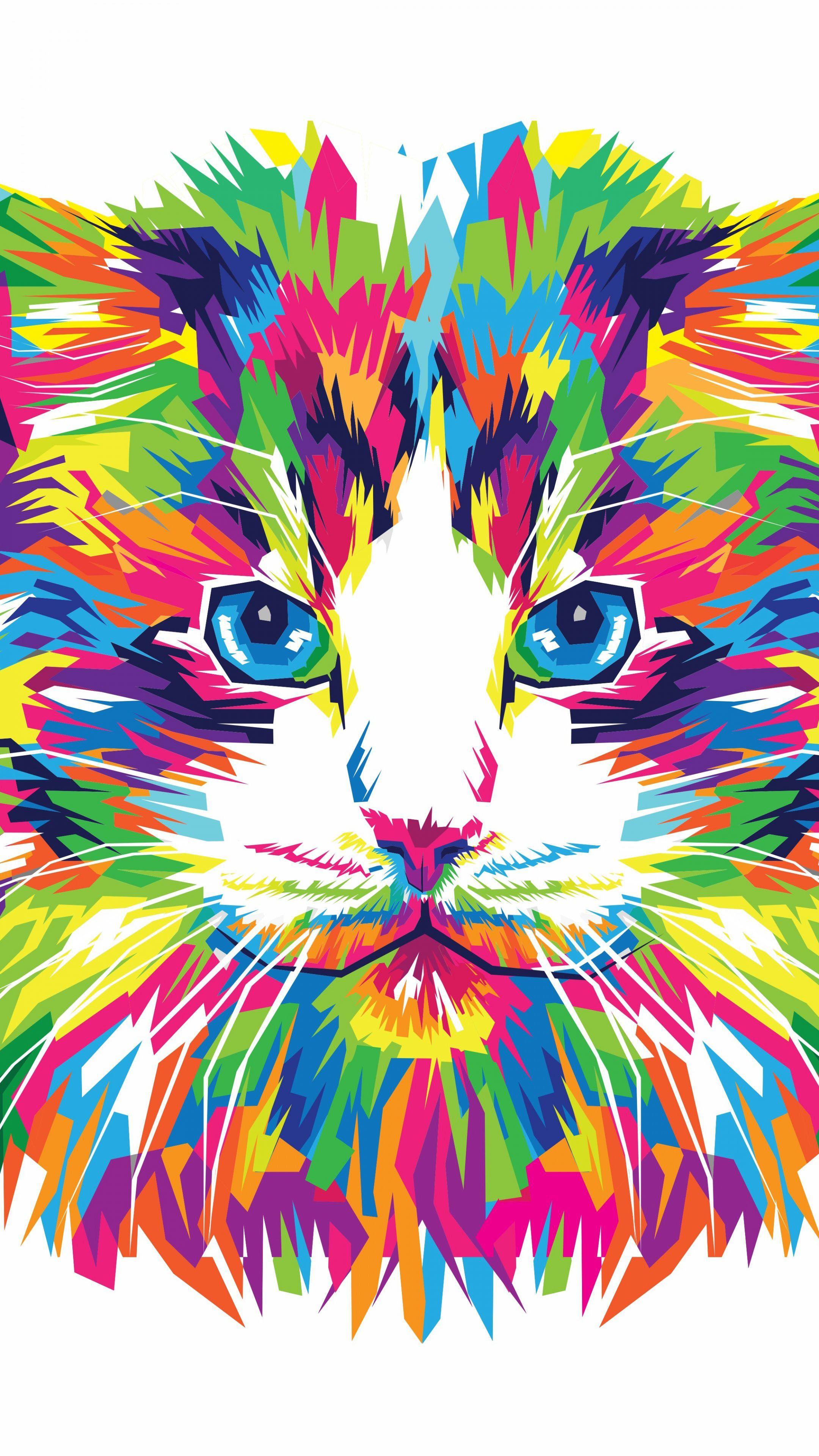 2160x3840 Pink Cat Wallpaper