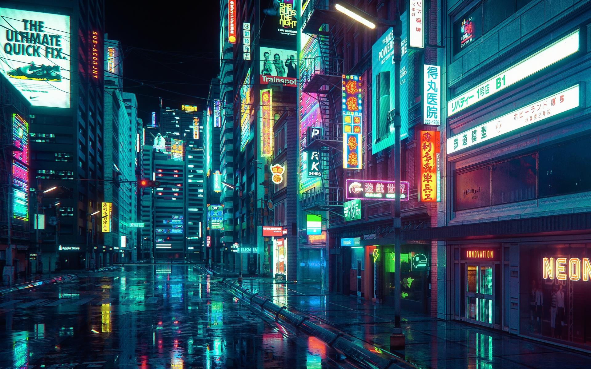 1920x1200 Download 1920x1200 wallpaper cyberpunk, city, buildings, art, widescreen 16: widescreen, 1920x1200 HD image, background, 25488