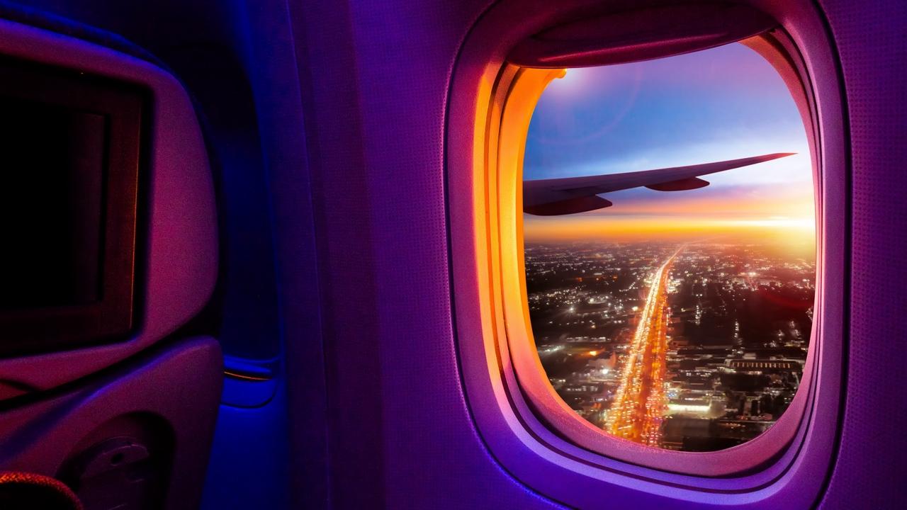 1280x720 Wallpaper overview city window porthole airplane