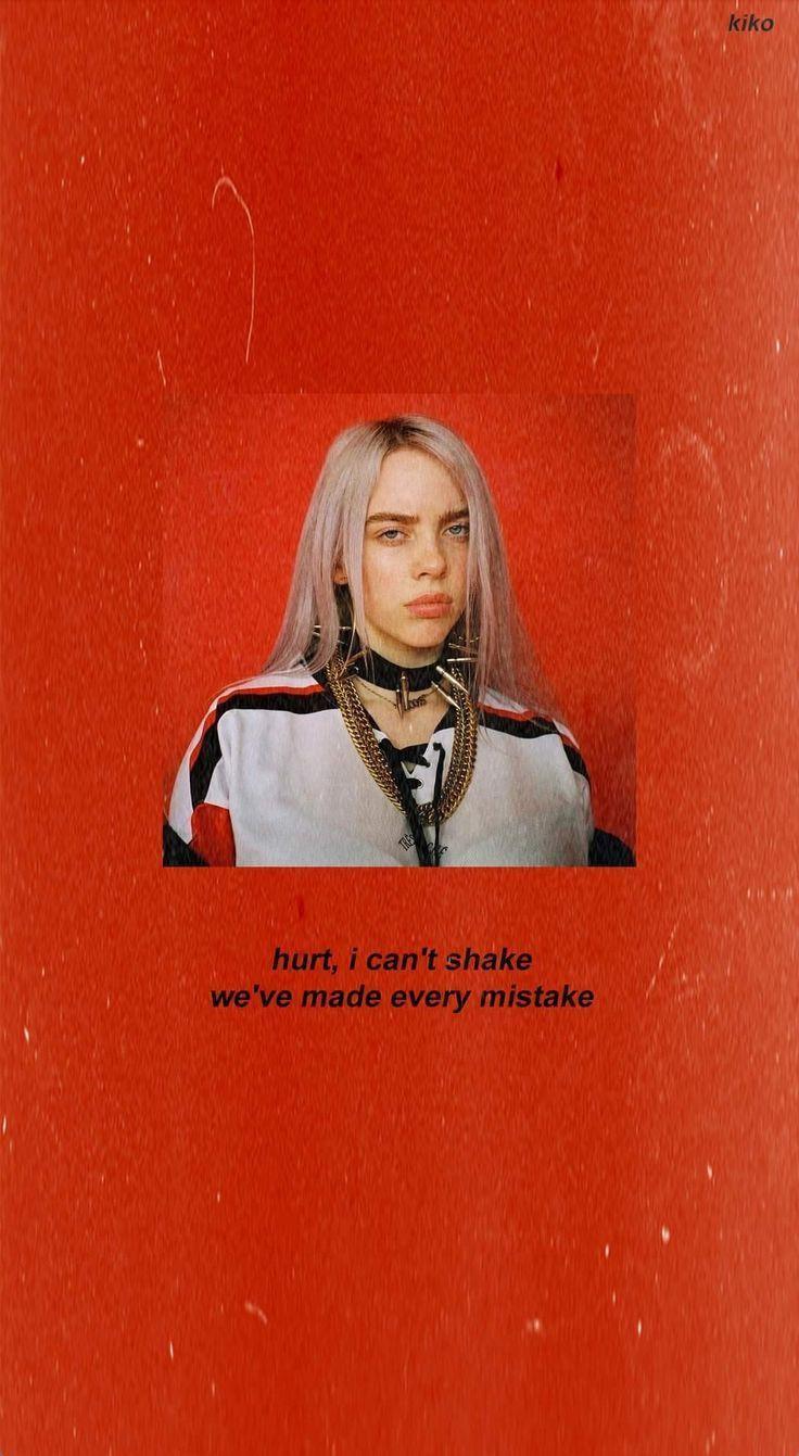 736x1341 Billie Eilish Wallpaper iPhone Red