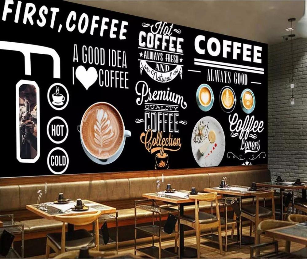 1000x844 Custom wallpaper Europe and America Blackboard hand painted coffee shop background wall painting advanced waterproof material. Wallpaper