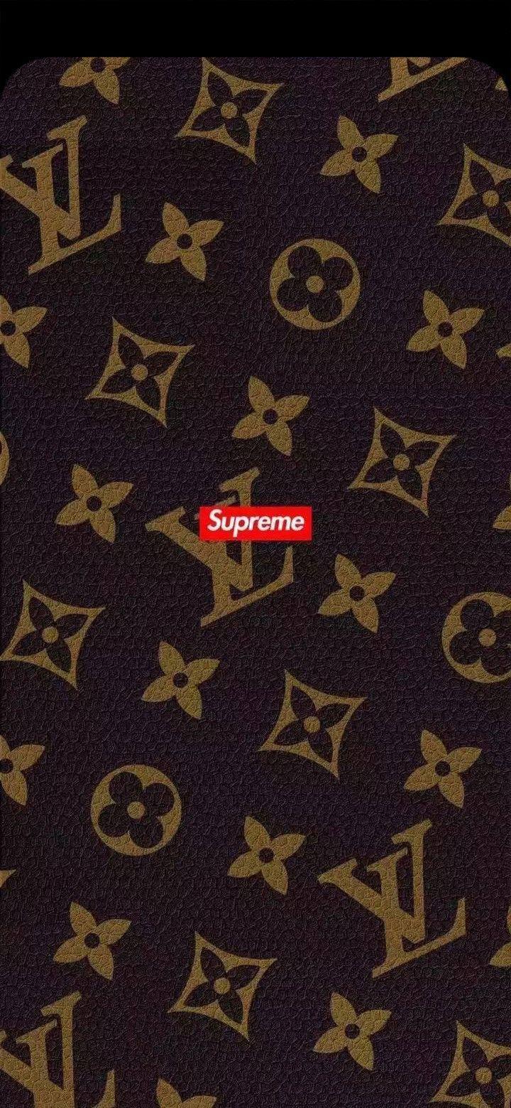Black Supreme Louis Vuitton Wallpaper Custom Stickers for PopSocket