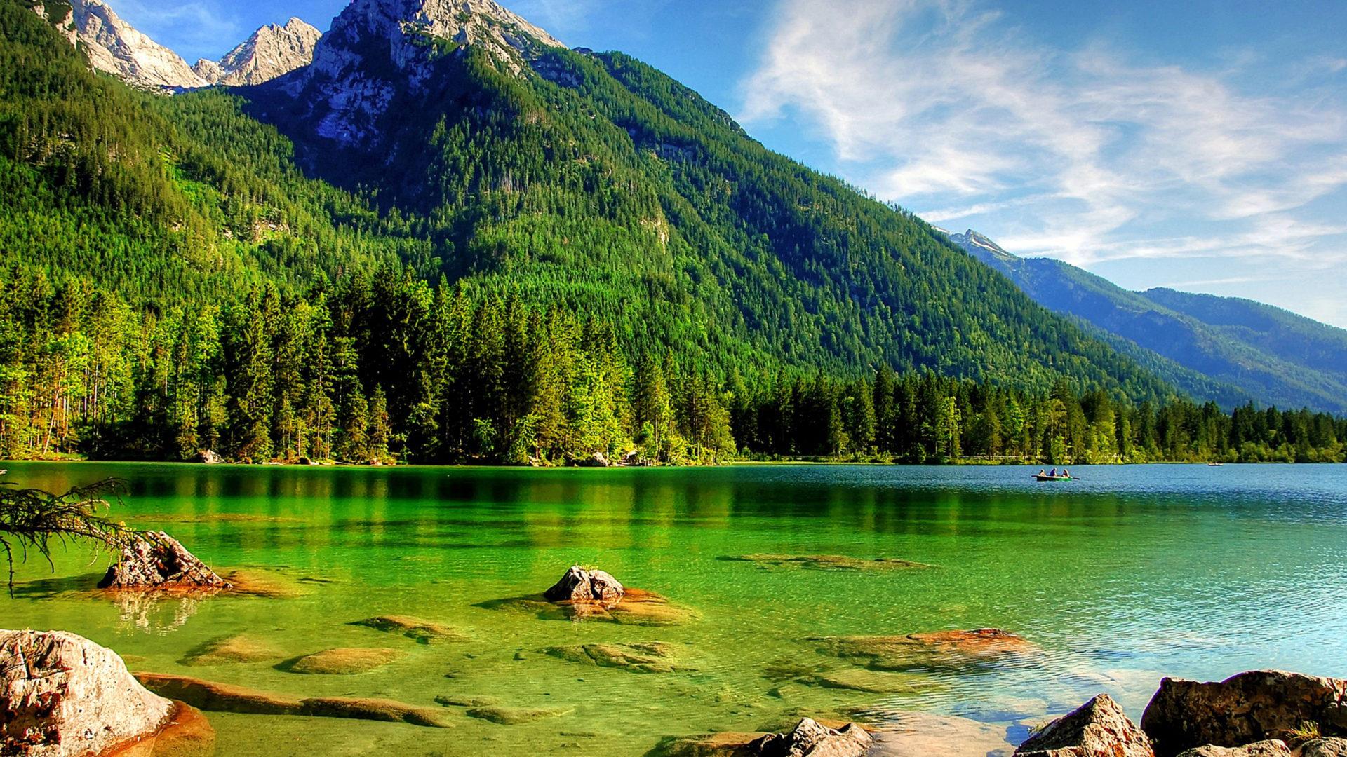 1920x1080 Ramsau German Municipality In The Bavarian Alps Lake Hintersee In Bavaria Germany Desktop HD Wallpaper For Mobile Phones And Computer 3840x2400 :