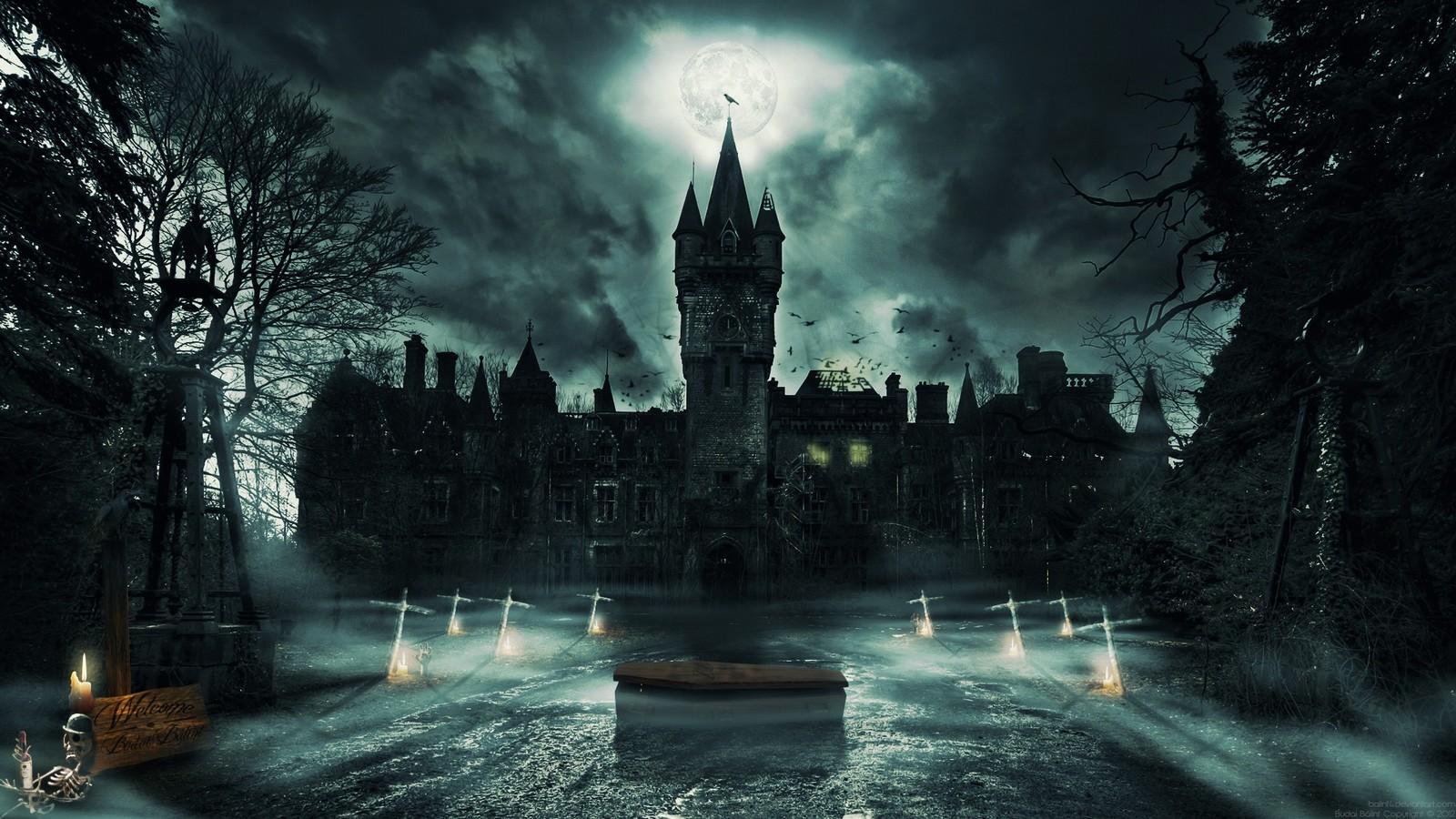 1600x900 Free download Haunted Castle With Cloud HD Wallpaper HD Wallpaper High Quality [1600x900] for your Desktop, Mobile & Tablet. Explore HD Castle Wallpaper. German Castles Free Wallpaper, Castle Wallpaper