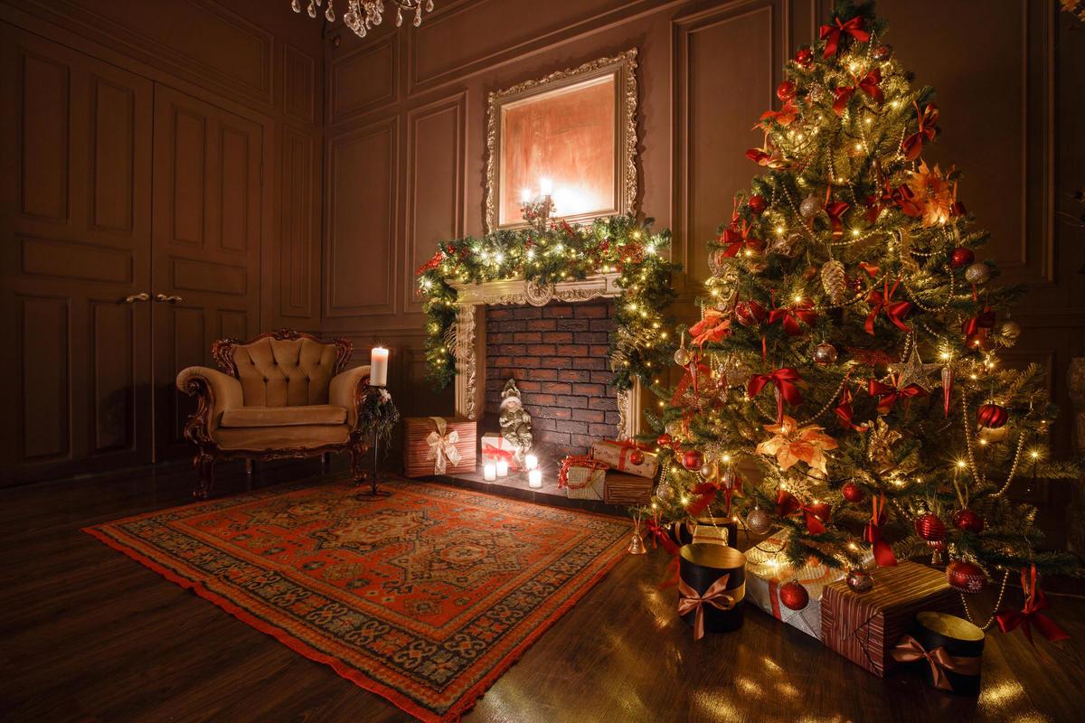 1200x800 Holiday zoom background: Christmas cheer, New Year's Eve, and winter scenes