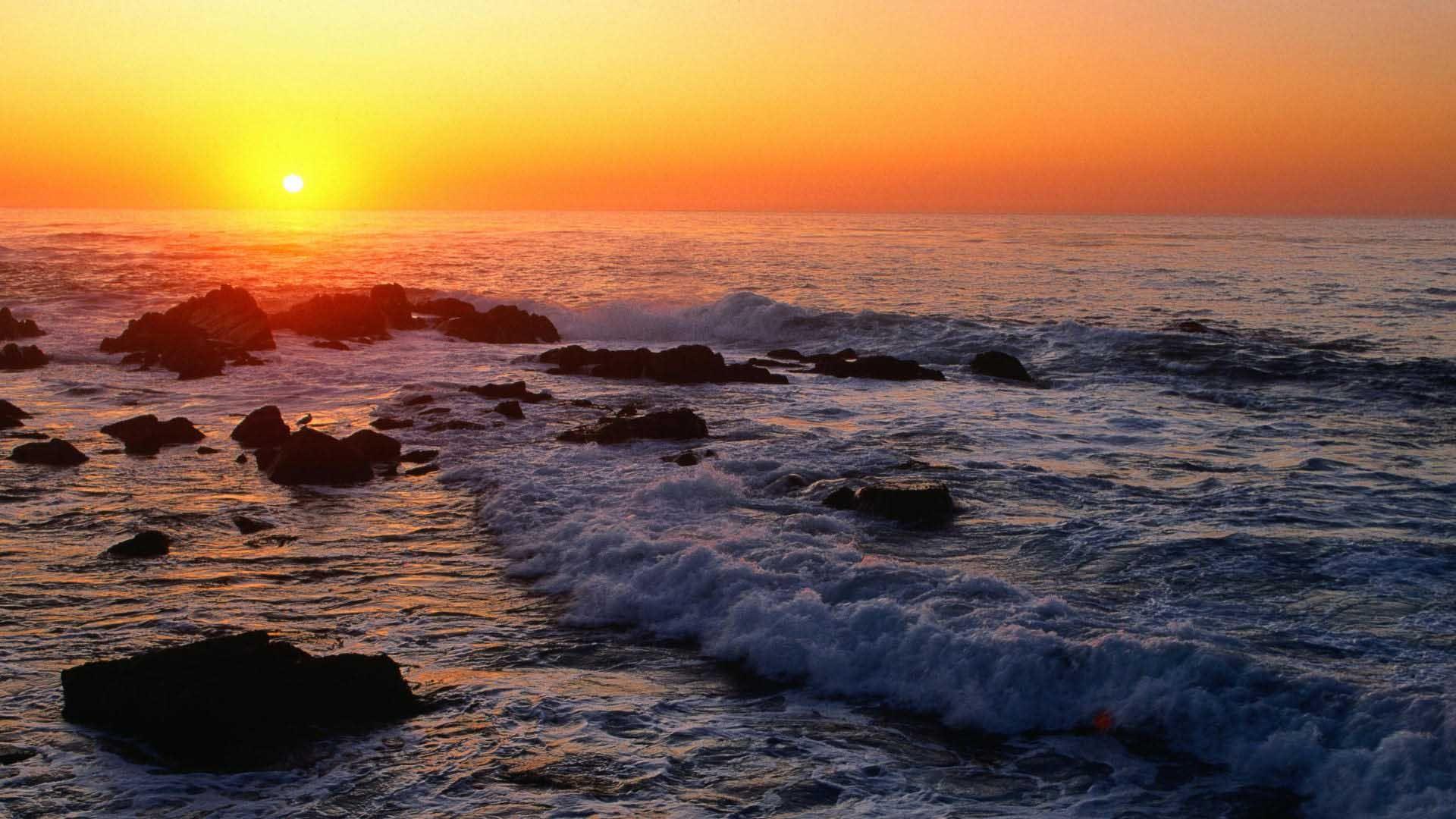 1920x1080 Pacific Ocean Sunset, Monterey, California. Ocean sunset, California wallpaper, California photo