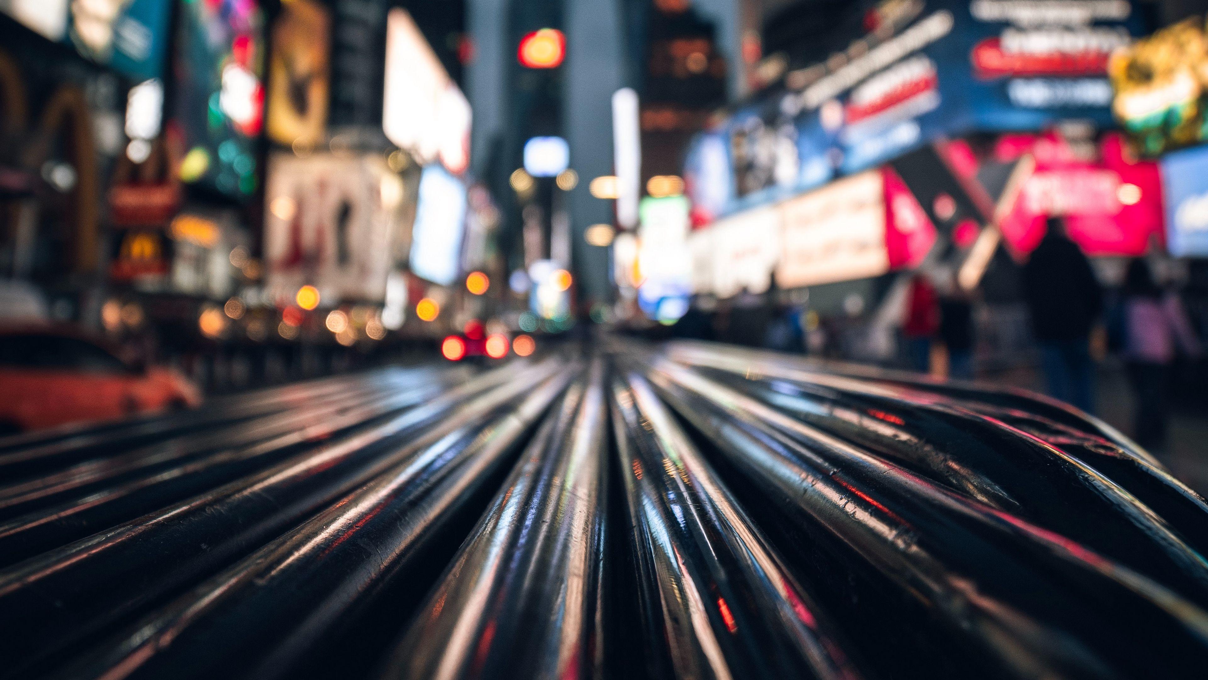 3840x2160 Download wallpaper 3840x2160 night city, blur, lights, street, buildings 4k uhd 16:9 HD background
