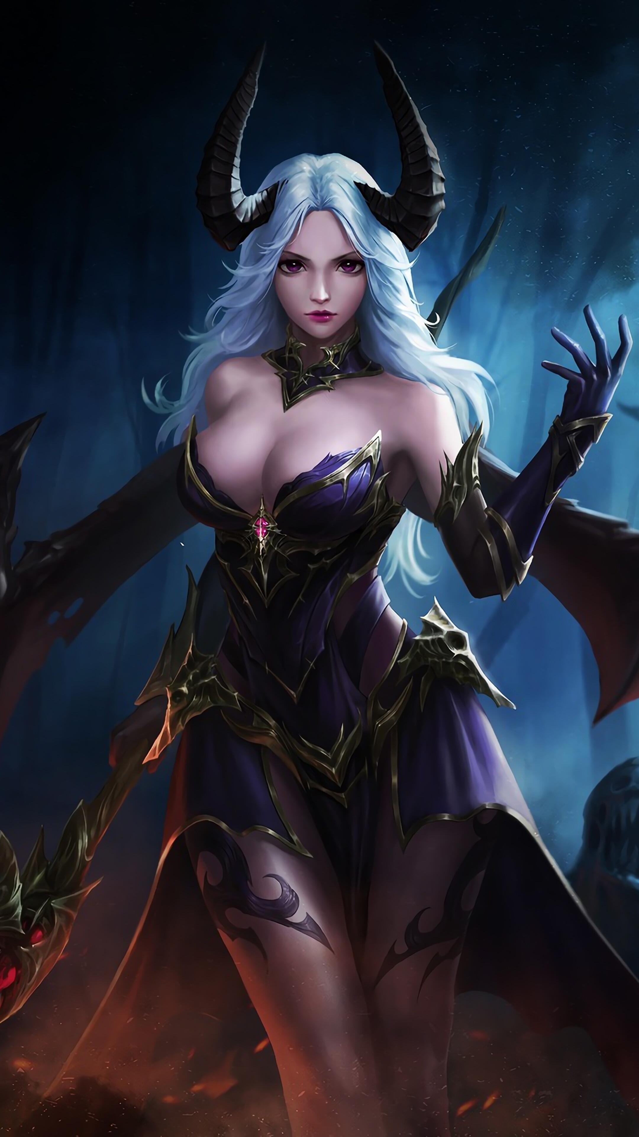 2160x3840 Fantasy, Demon, Girl, 4K phone HD Wallpaper, Image, Background, Photo and Picture HD Wallpaper