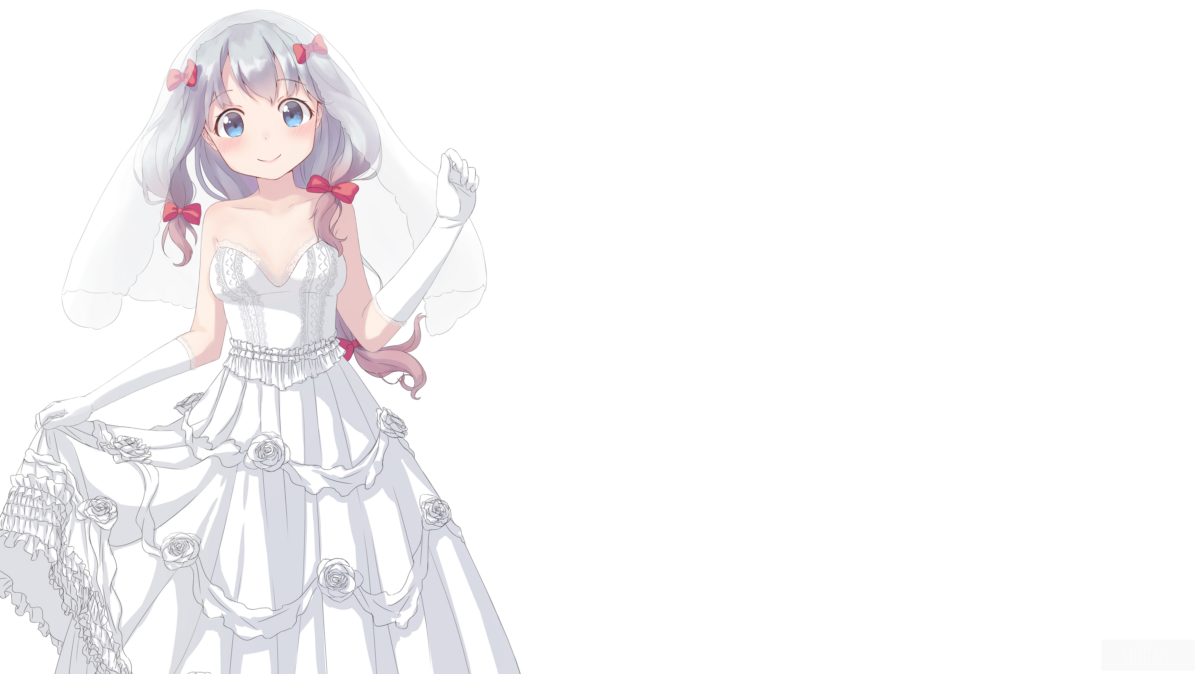 3840x2160 Aqua Eyes, Bride, Girl, Sagiri Izumi, White Hair 4k wallpaper. Mocah HD Wallpaper