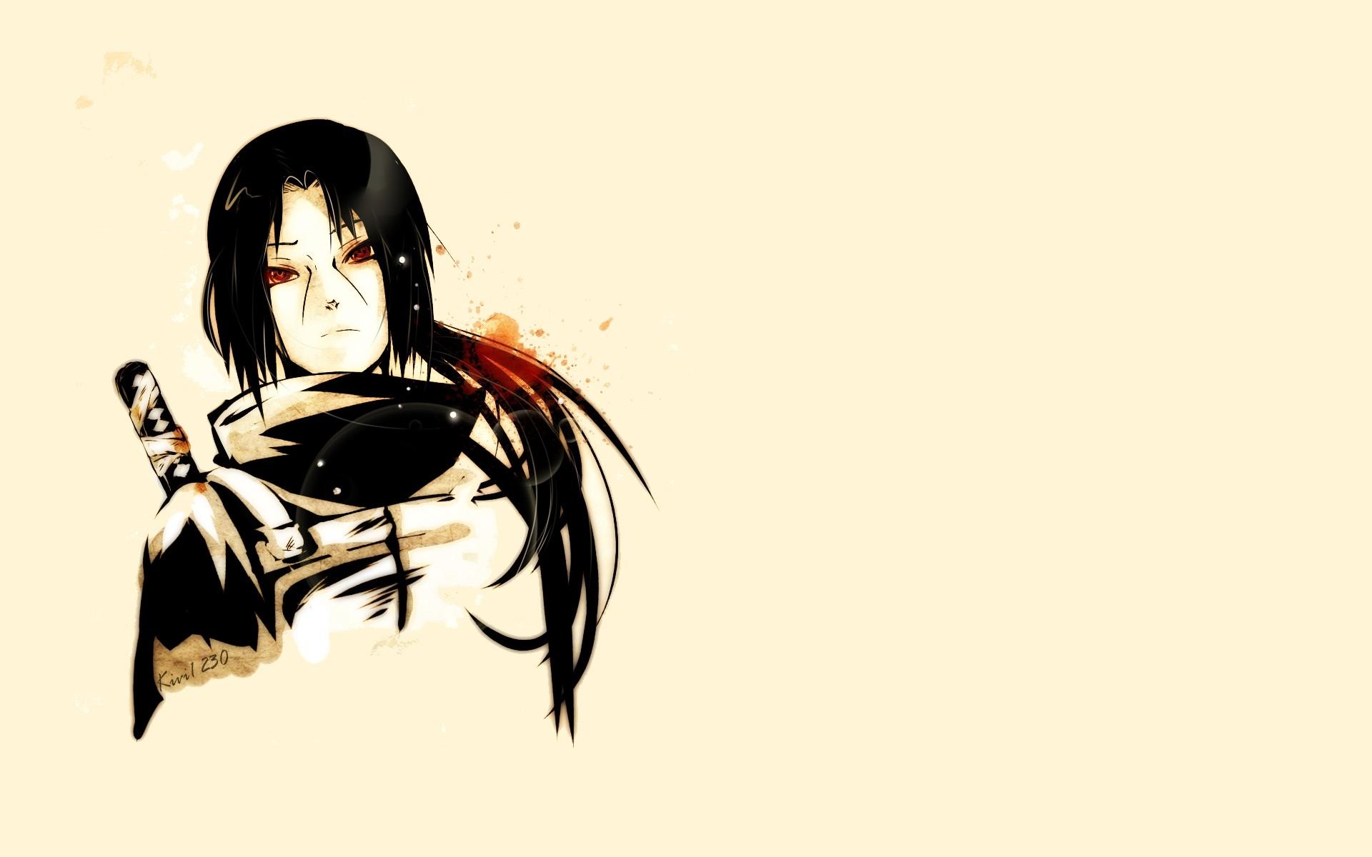1920x1200 Uchiha Itachi, Sharingan, simple background, ANBU wallpaper