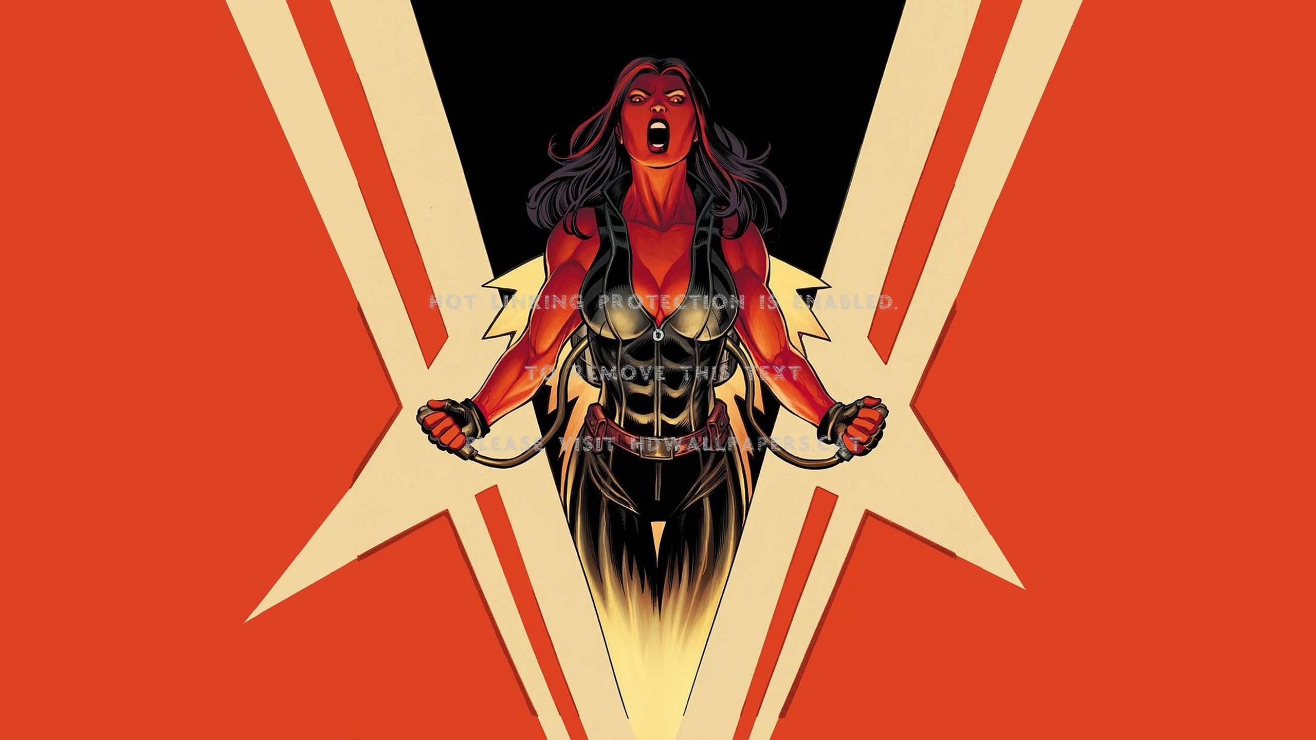 2560x1440 red she hulk betty ross elisabeth talbot