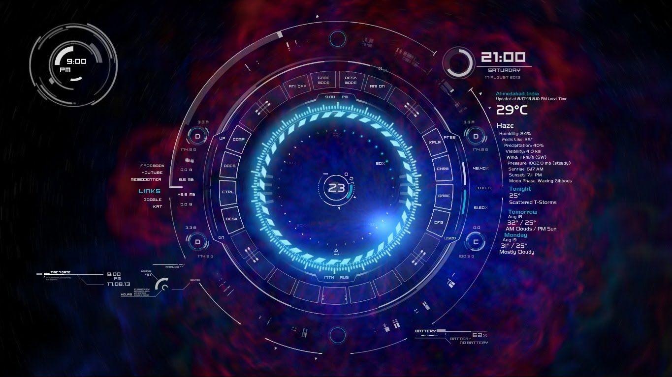 1365x767 Jarvis Animated Desktop Wallpaper Man Hologram Effect