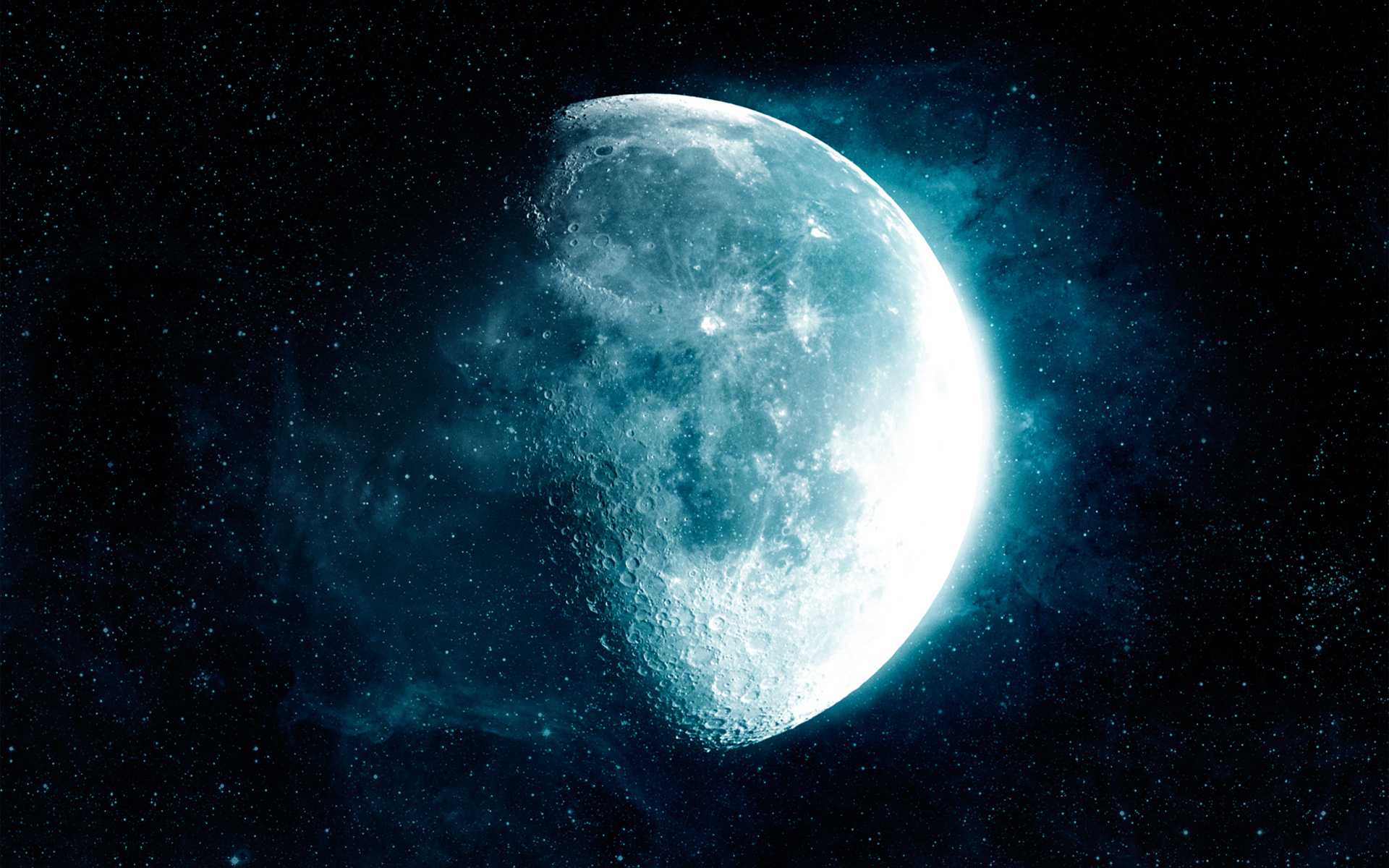 1920x1200 Black Background Fog Moon Stars And Desktop Wallpaper For iPhone