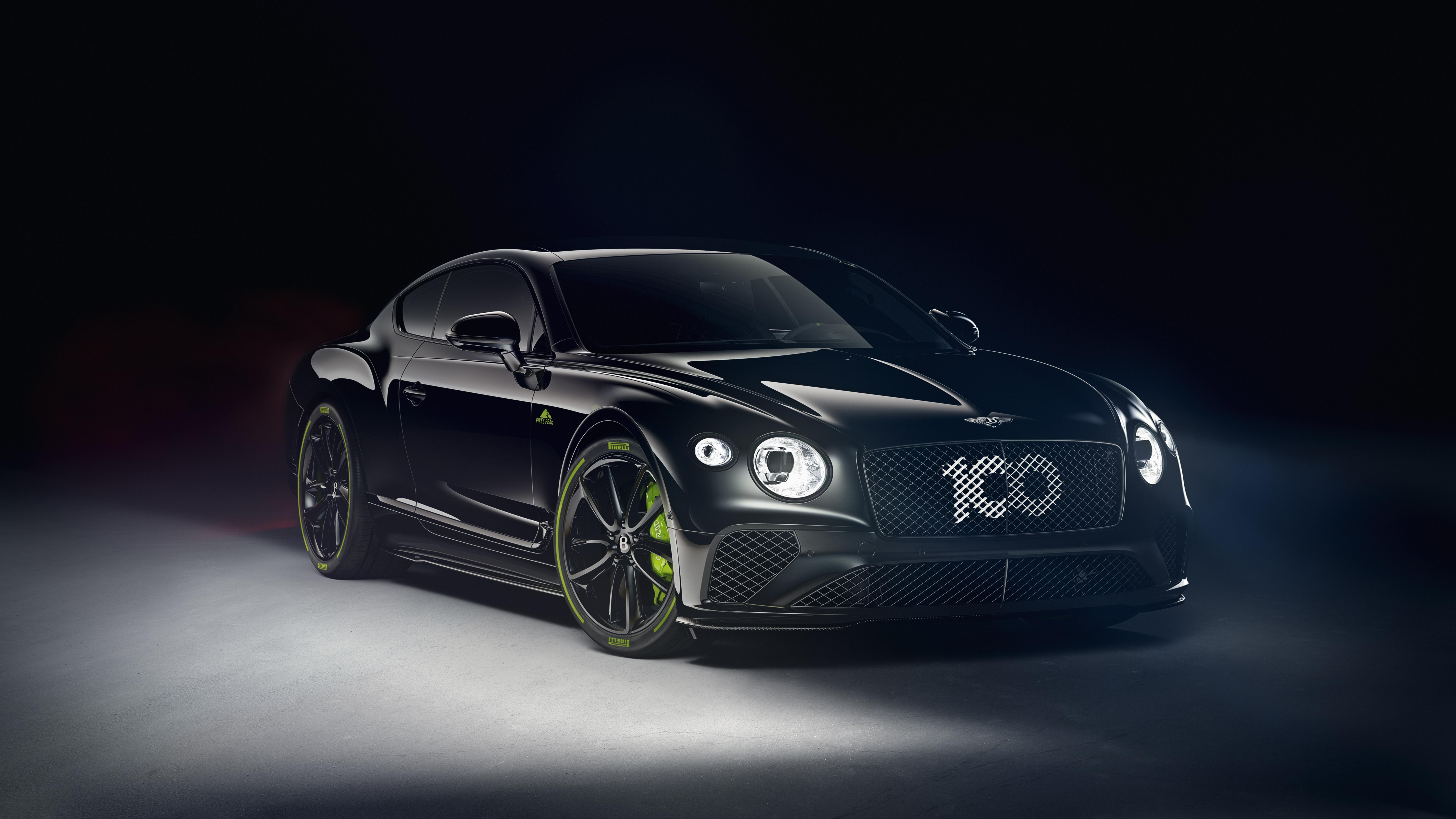 7680x4320 Bentley Continental GT Wallpaper 4K, Pikes Peak, 5K, 8K, Black Dark