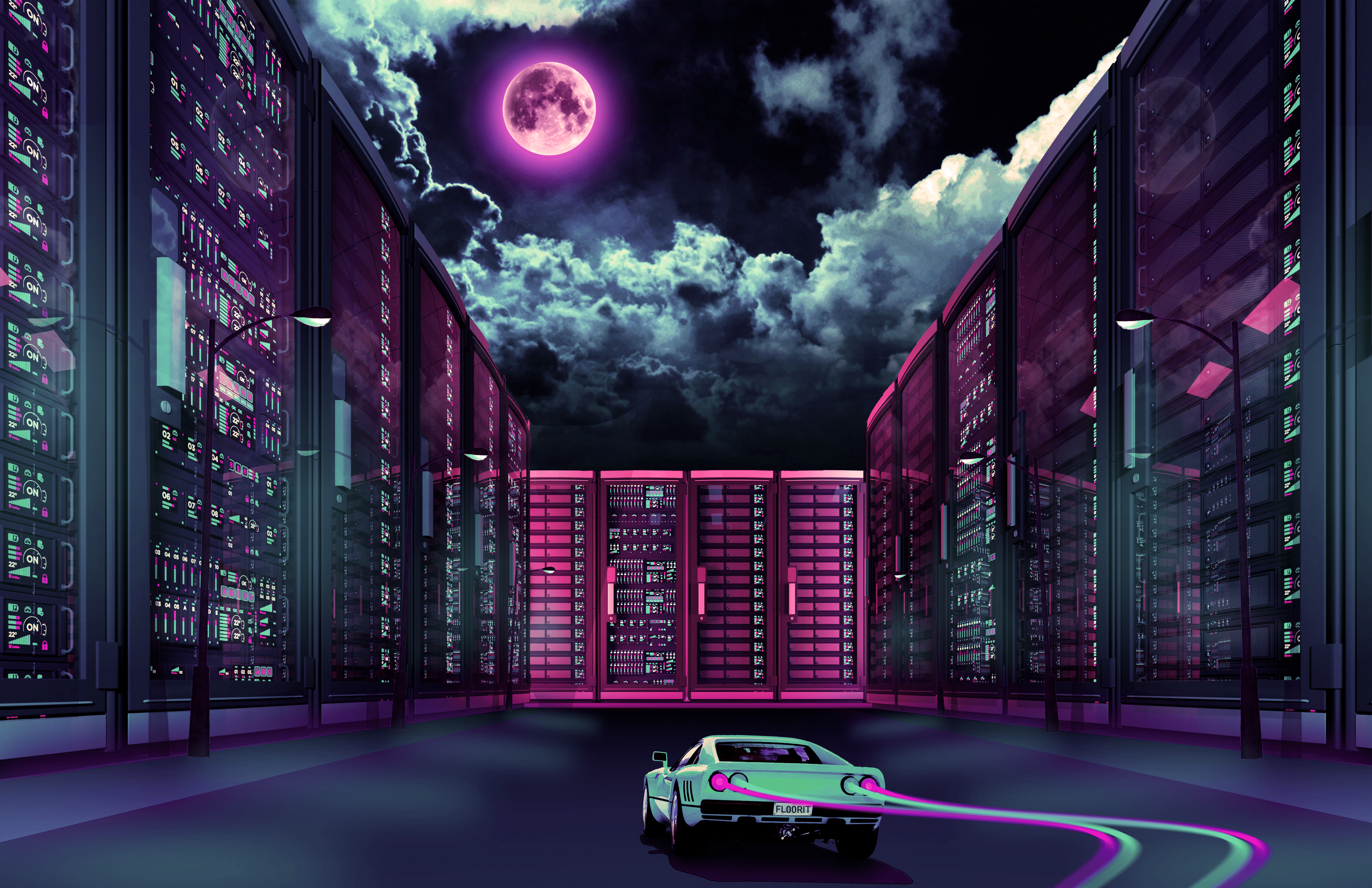 3921x2539 #neon, #car, #Retrowave, #vehicle, #futuristic, #synthwave, #Drive, wallpaper. Mocah HD Wallpaper