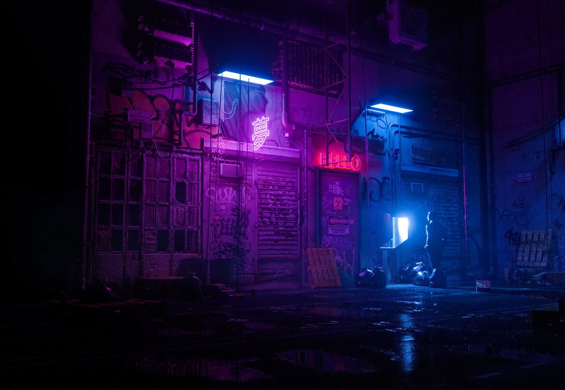 1920x1324 Dark wallpaper, artwork, futuristic, synthwave, neon • Wallpaper For You HD Wallpaper For Desktop & Mobile
