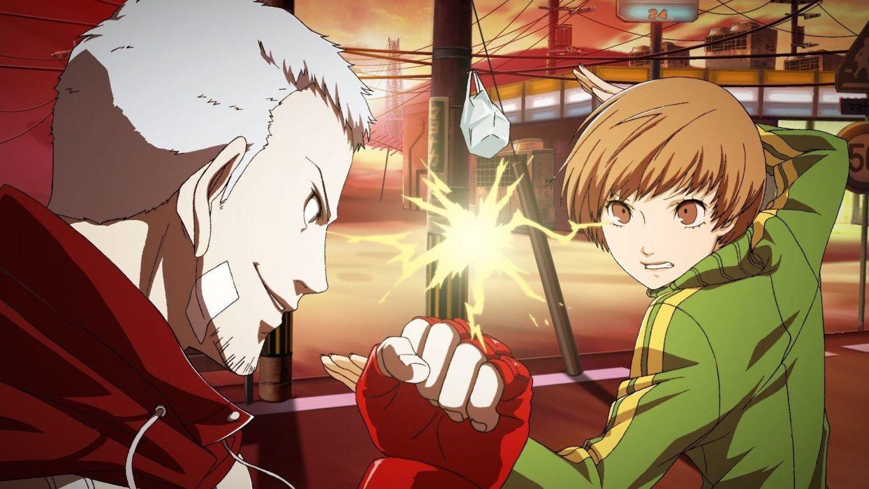 1244x700 Persona series Satonaka Chie Sanada Akihiko Persona 4: Arena wallpaperx1080
