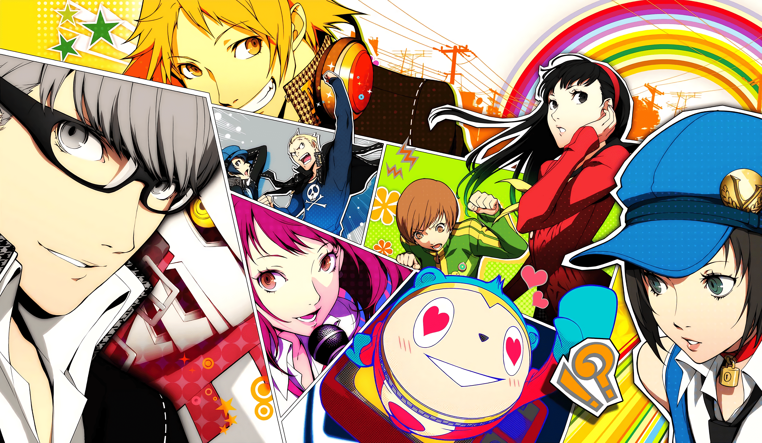 2560x1490 Yu Narukami, Chie Satonaka, Marie (Persona), Naoto Shirogane, Yousuke Hanamura, Rise Kujikawa, Teddie (Persona), Yukiko Amagi wallpaper