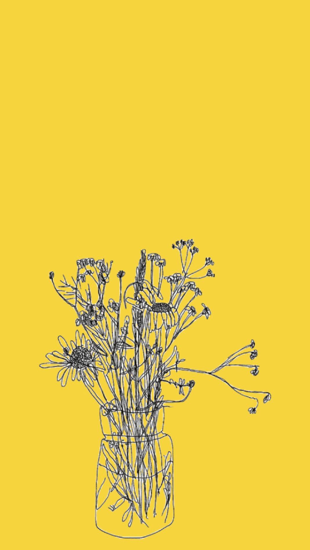 1068x1896 Flower Tumblr Pastel Yellow Aesthetic Wallpaper