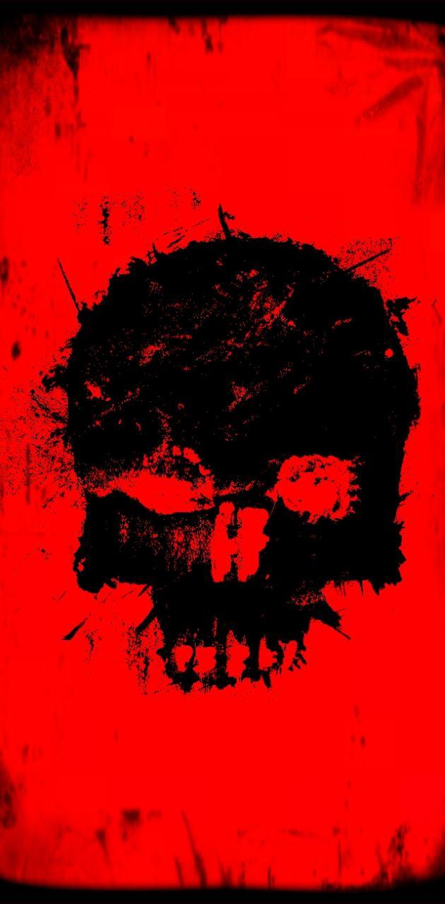 630x1280 Red and black skull wallpaper