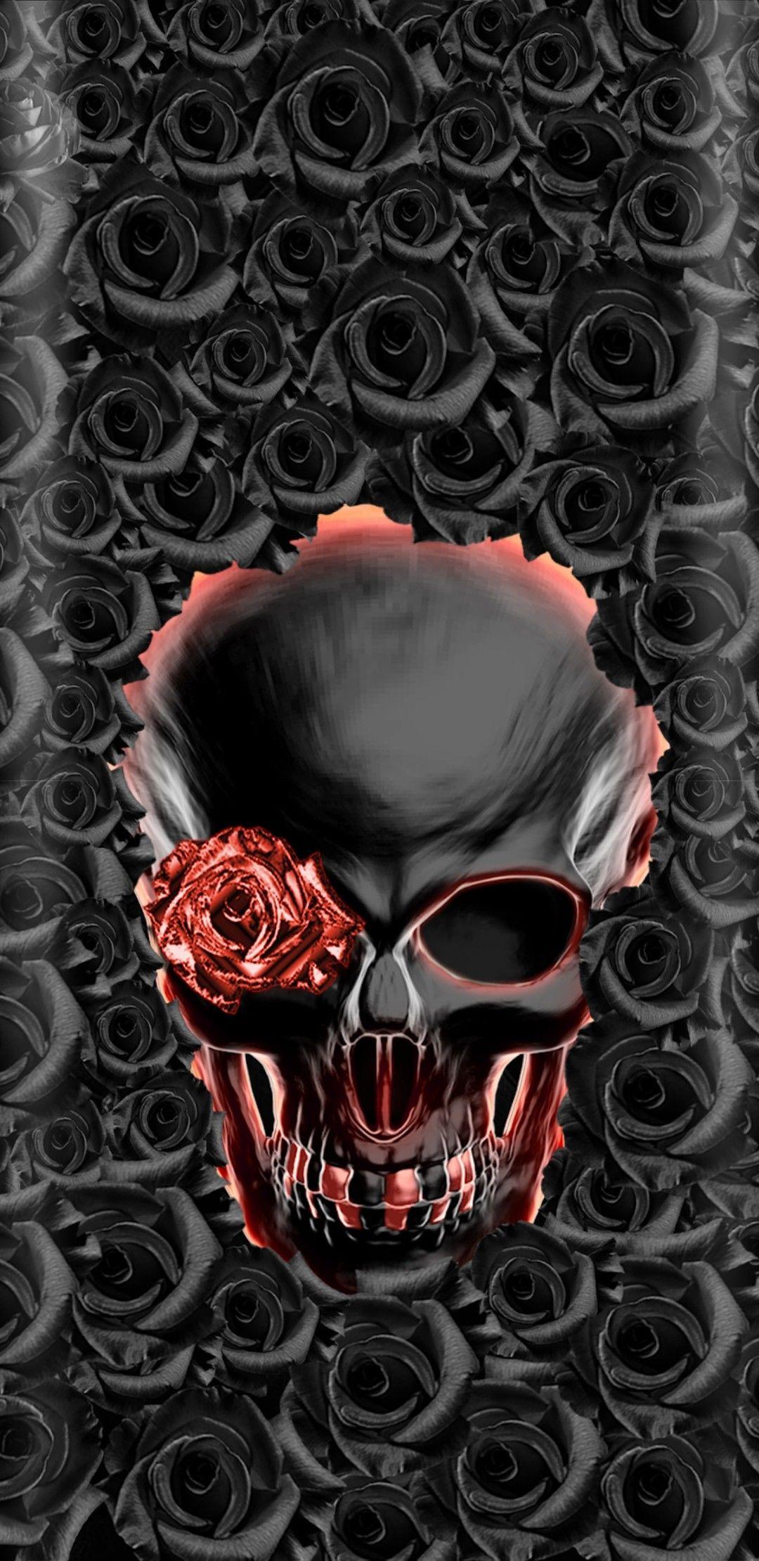 Red and Black Skull Phone Wallpapers - Top Free Red and Black Skull ...