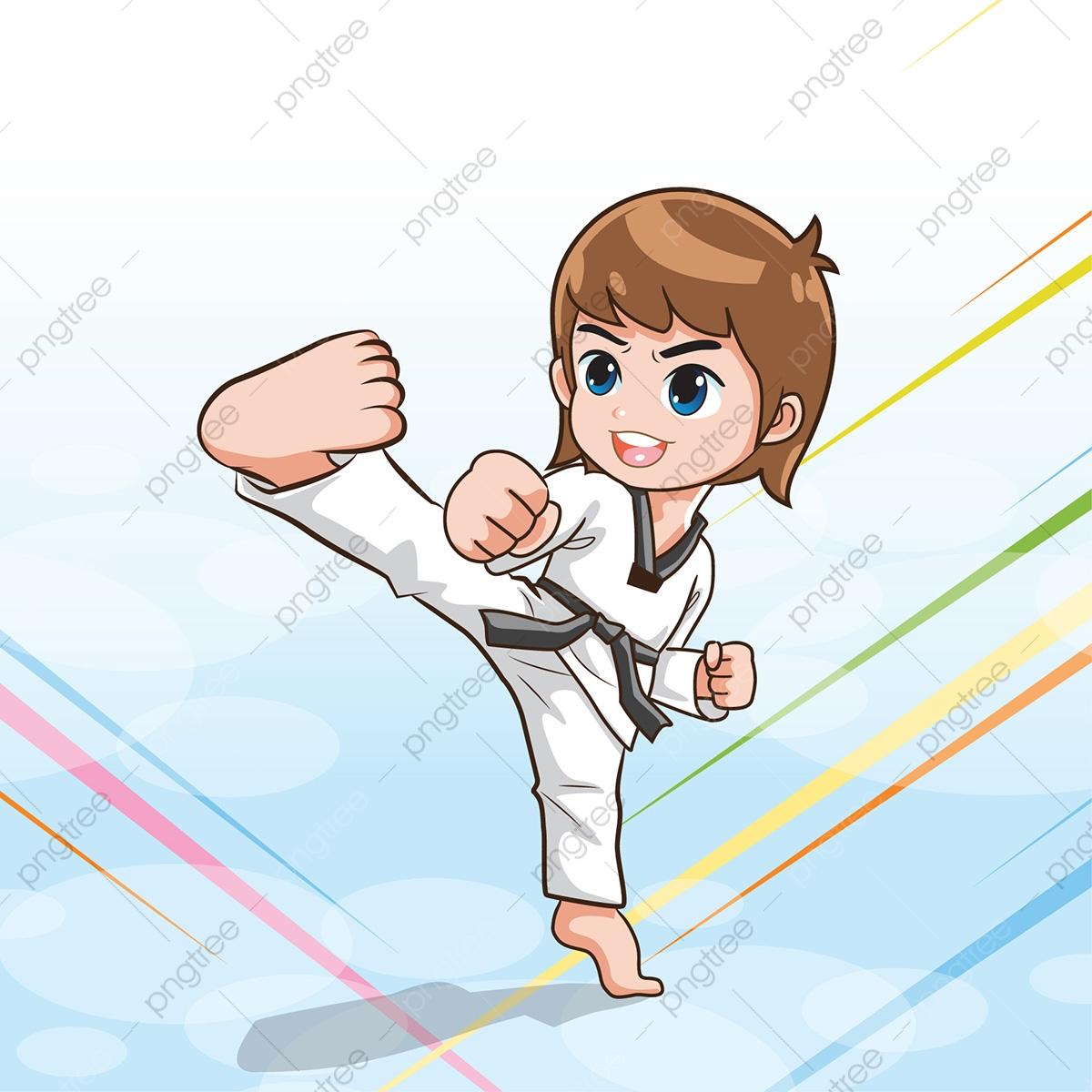 1200x1200 Vector Cartoon Taekwondo Boy Kick, Boy, Kick, Vector PNG and Vector with Transparent Background for Free Download