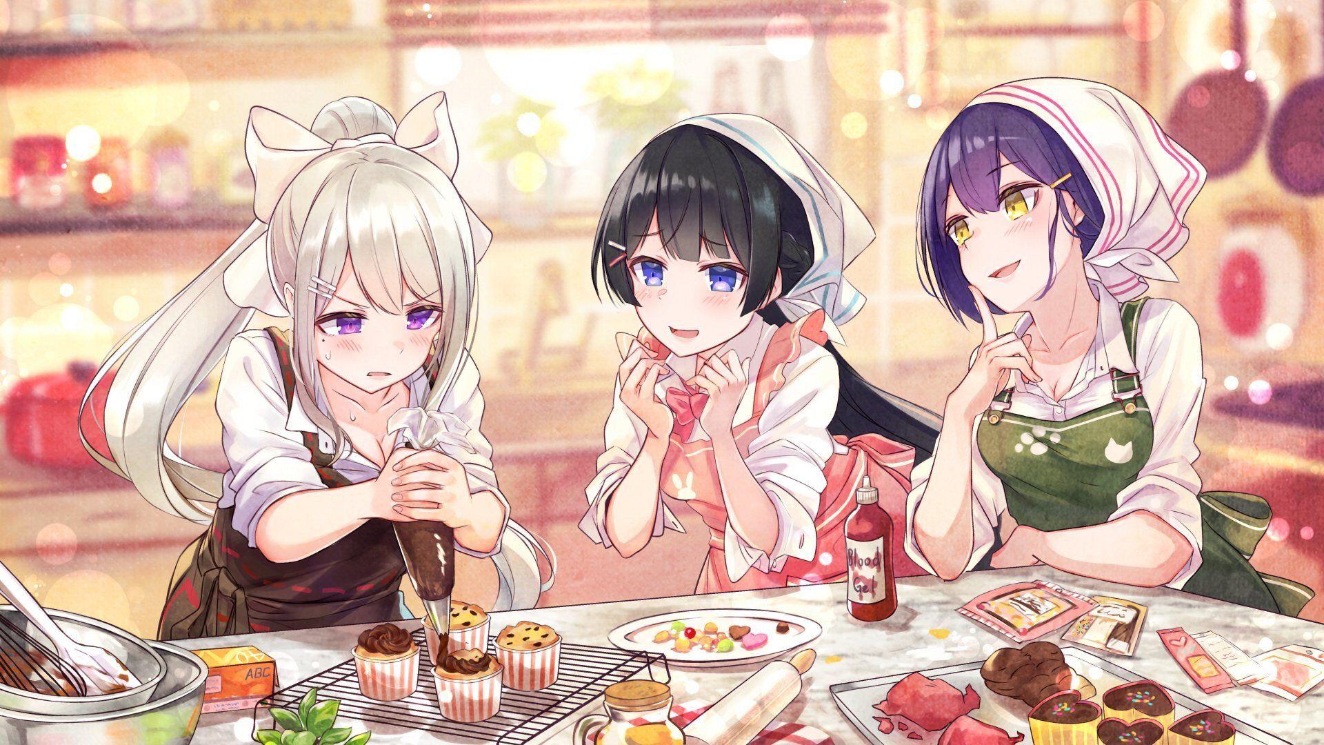 1920x1080 Thanksgiving Anime Girls Wallpaper