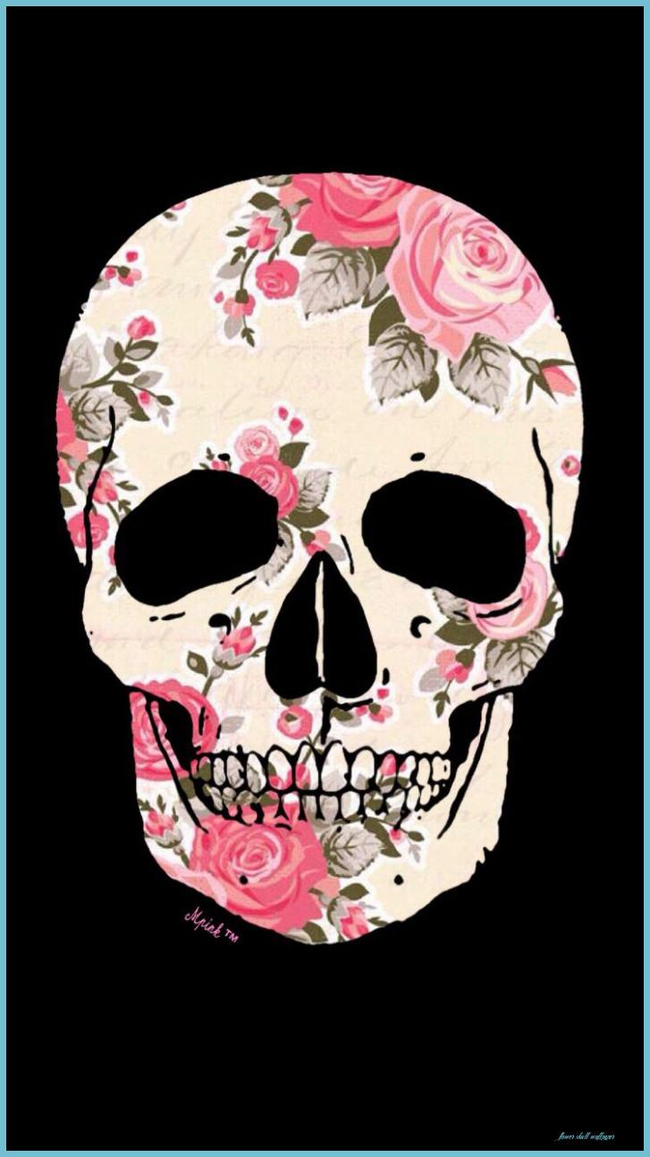 727x1293 Skull Floral Wallpaper Skull Wallpaper, Sugar Skull Wallpaper Skull Wallpaper
