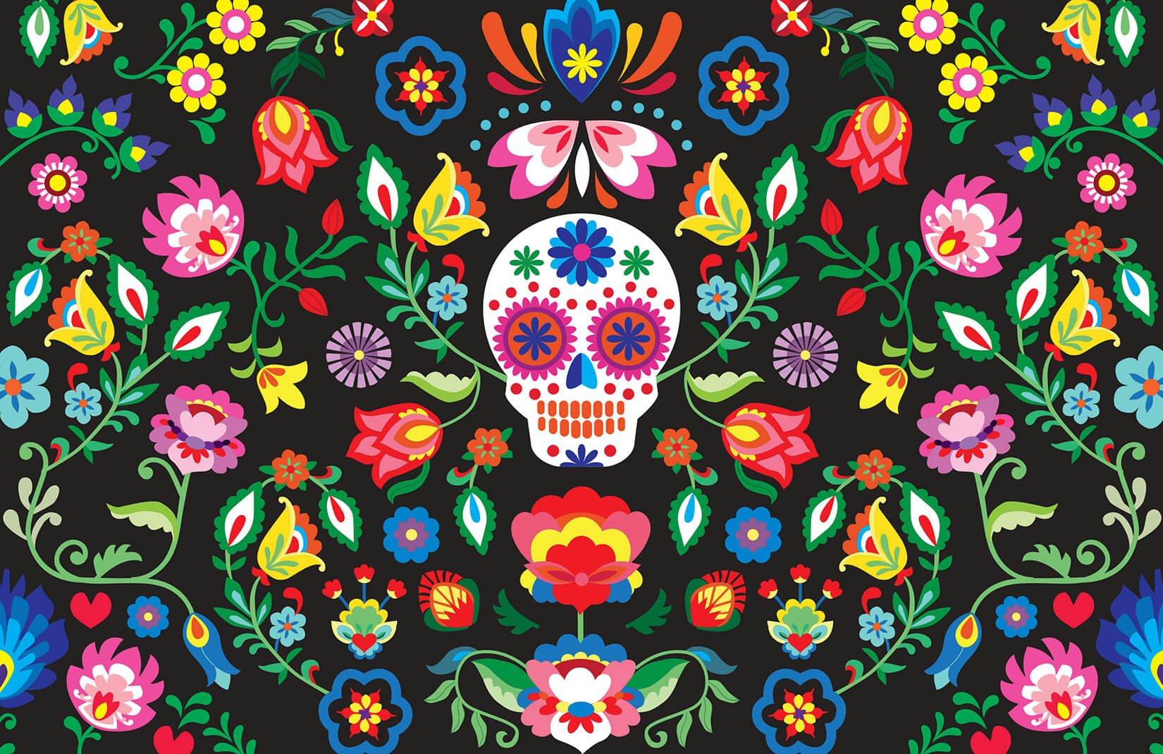 1650x1070 Mexican Sugar Skull Wallpaper Mural