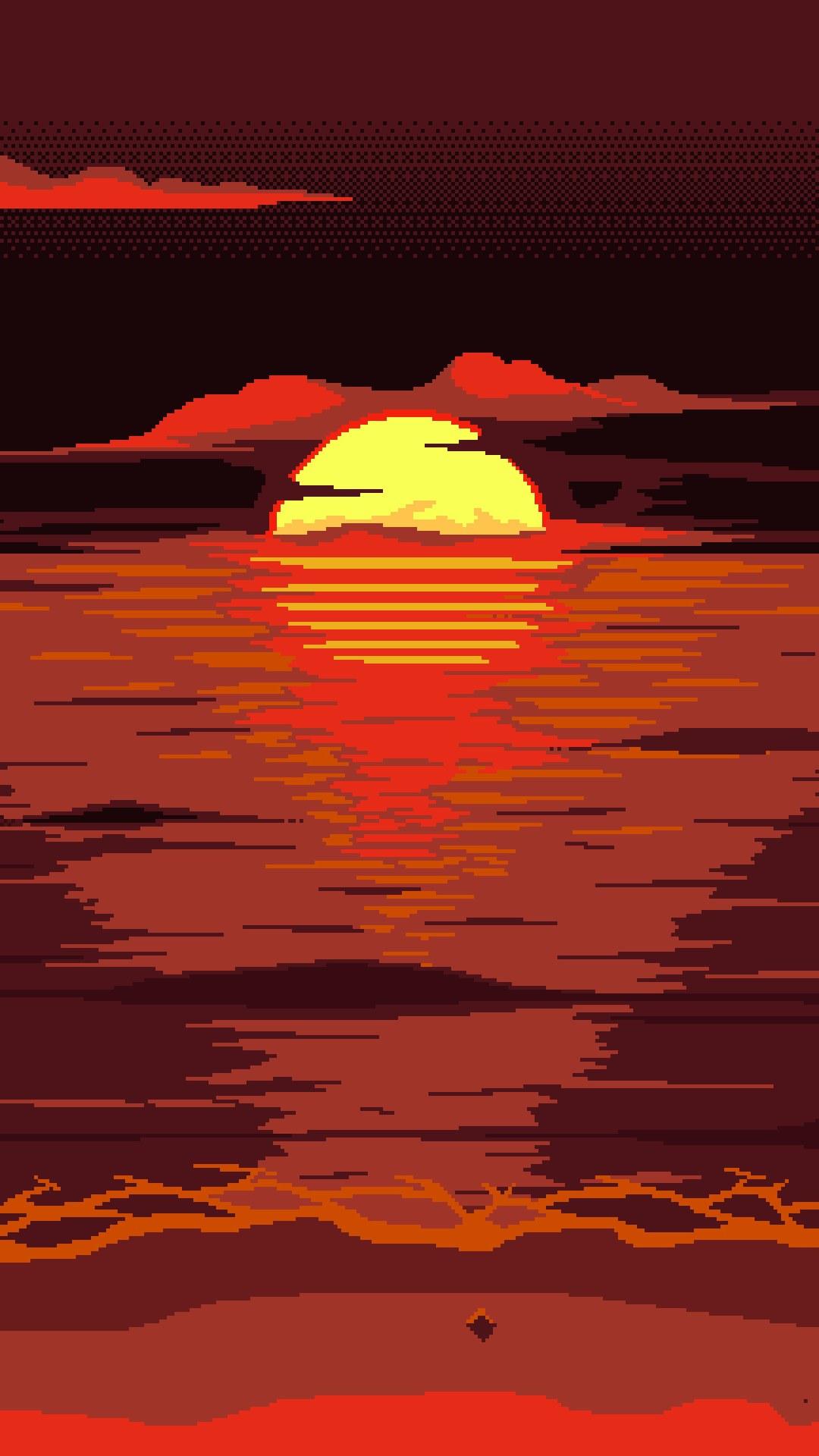 1080x1920 Wallpaper Red, Sun, Pixel Art, 8 Bit • Wallpaper For You HD Wallpaper For Desktop & Mobile