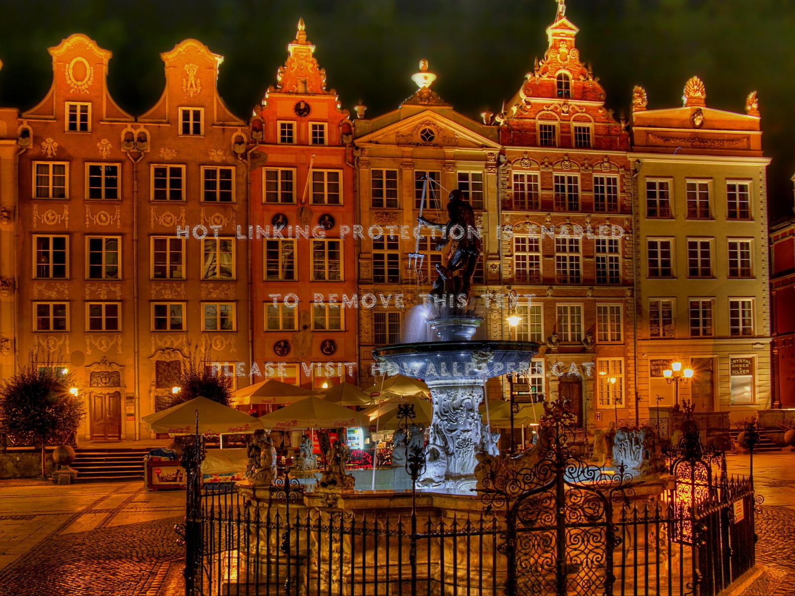 1600x1200 Gdansk Poland House Hdr Street City Night
