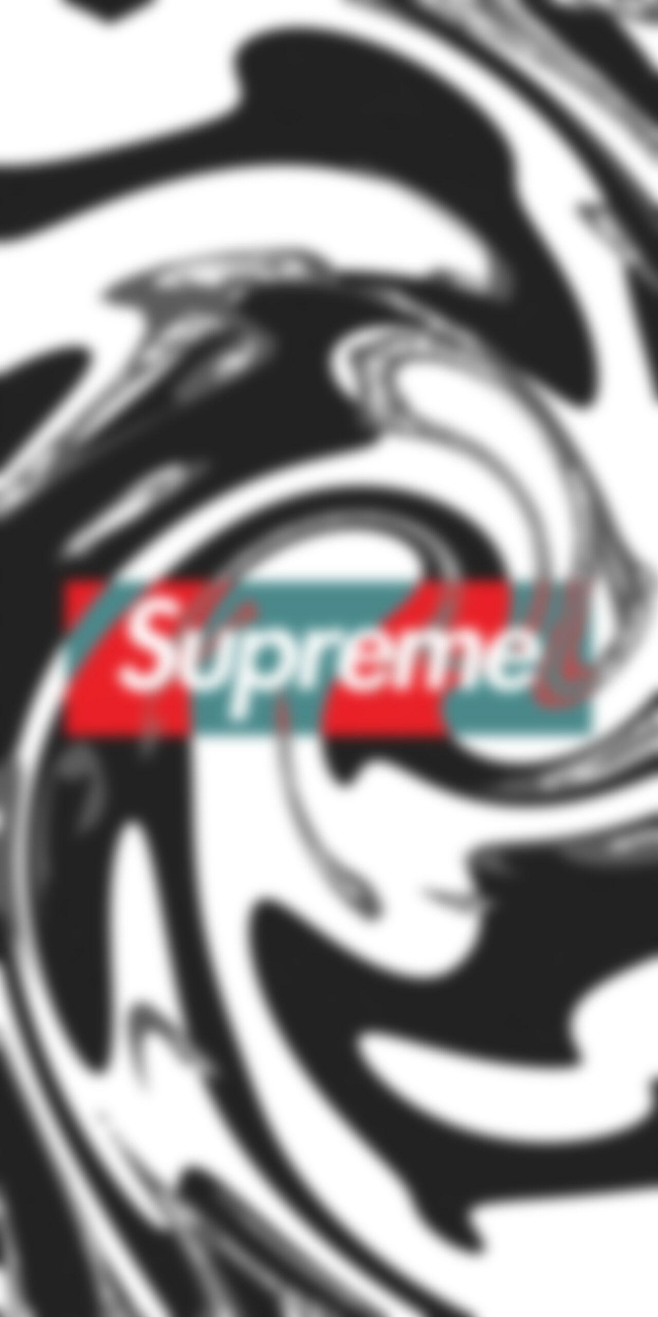 1280x2560 Supreme Black & White Twirl Wallpaper