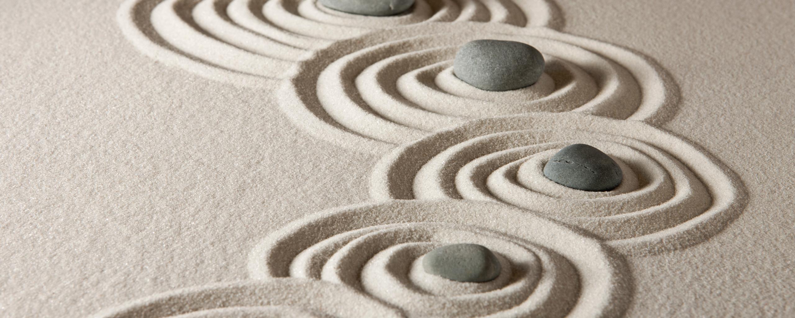 2560x1024 Download Stones and sand, rocks, zen, pattern wallpaper, 2560x Dual Wide, Wide 21: Widescreen