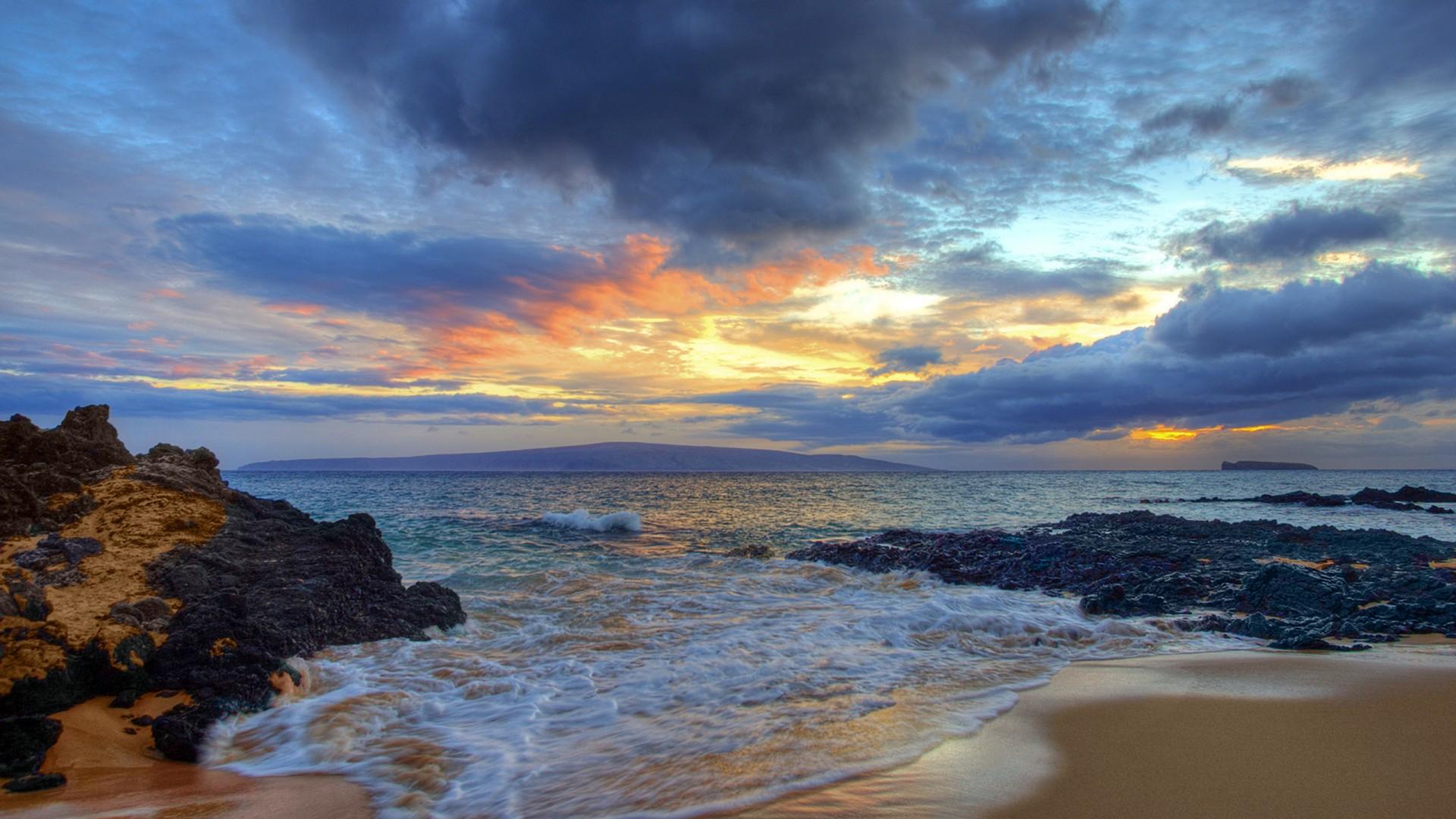 1920x1080 Glowing Beaches Maui Hawaii Wide Wallpaper 574809 :