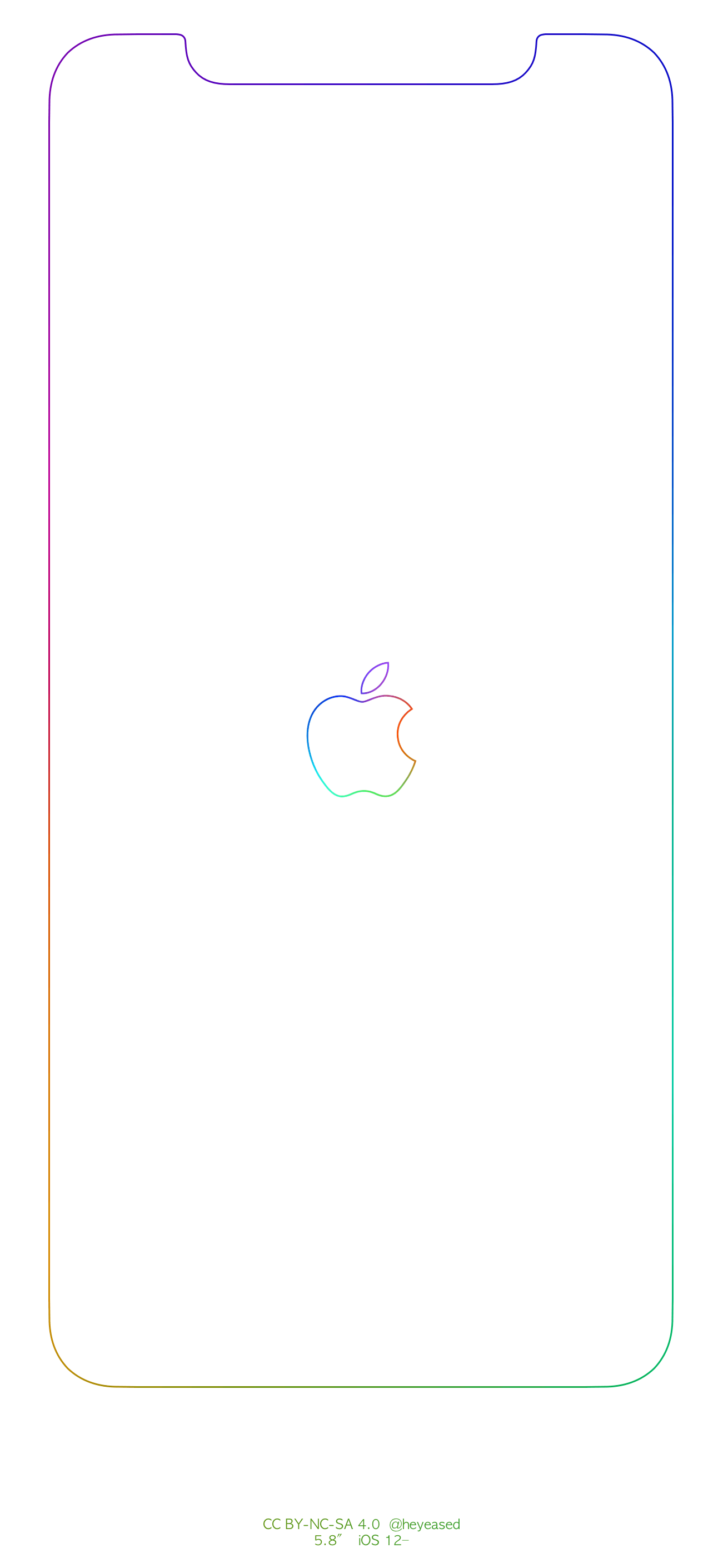 1301x2820 Rainbow border & apple logo iPhone wallpaper Imgur links: iphone