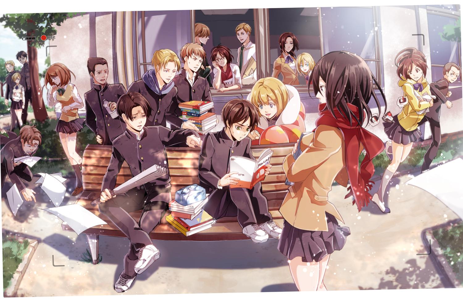 1500x972 Attack on Titan Eren Yeager Mikasa Ackerman Levi Ackerman and Mike Zacharias Wallpaper and Background Imagex972