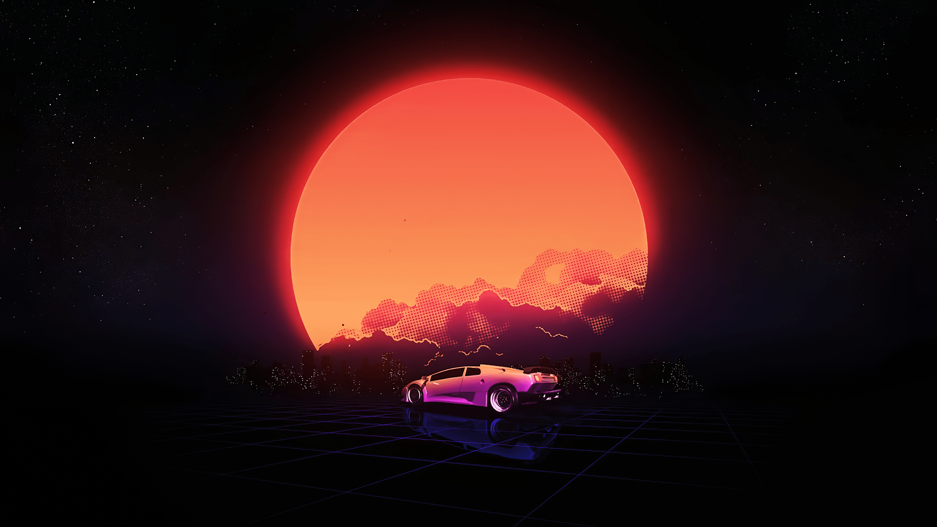 1920x1080 Retro Futuristic [1920x1080]. Vaporwave wallpaper, Anime scenery wallpaper, Desktop wallpaper art