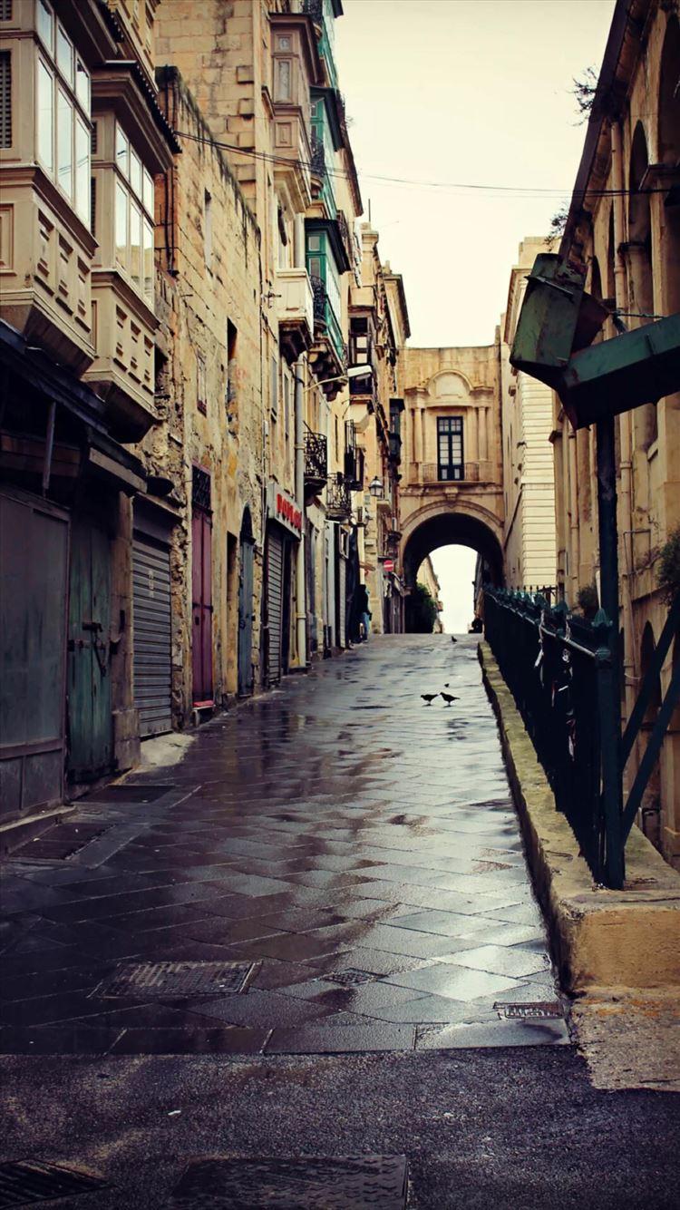 750x1334 Retro Buildings Downtown Scenery iPhone 8 Wallpaper Free Download