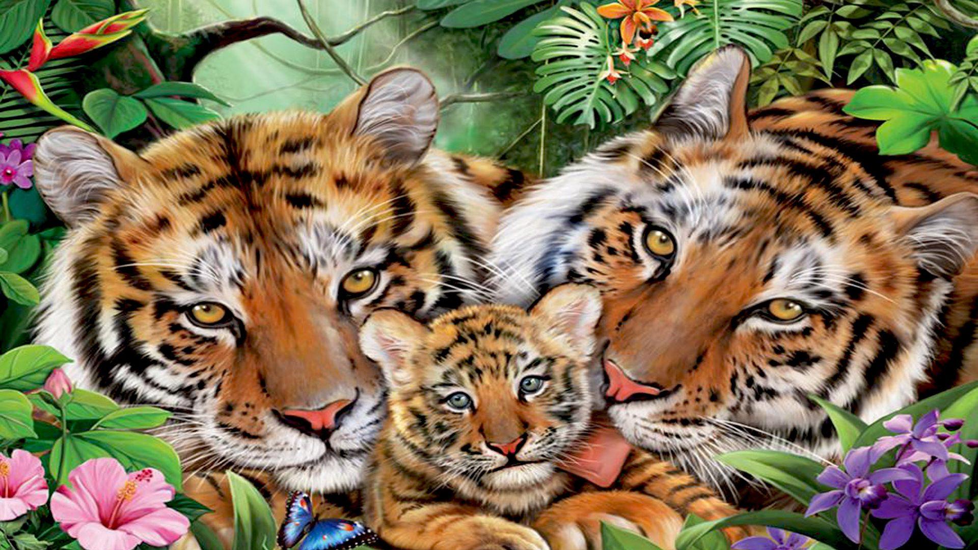 1920x1080 Tiger Love Tiger Jigsaw HD Wallpaper 1920x1200 :