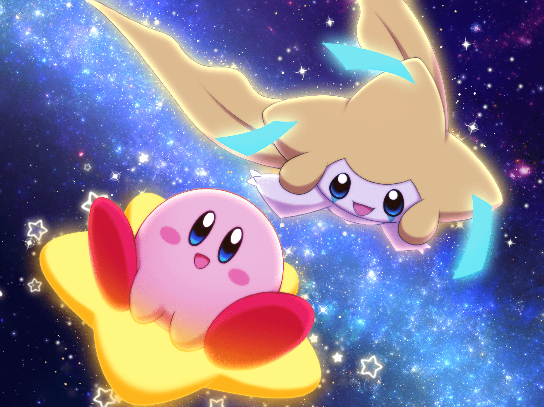 1870x1400 Kirby Jirachi Pokemon Pokemon Crossover Wallpaper:1870x1400