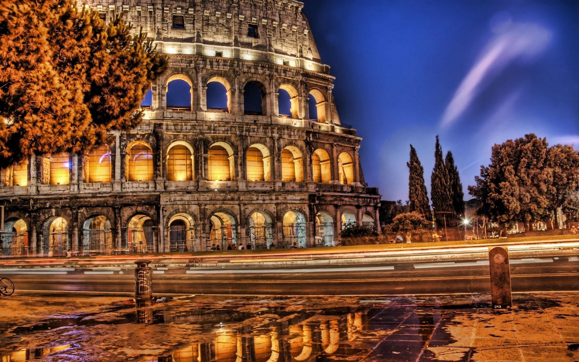 1920x1200 Colosseum, Rome, Italy, Street, Night, Hdr wallpaper. Mocah HD Wallpaper