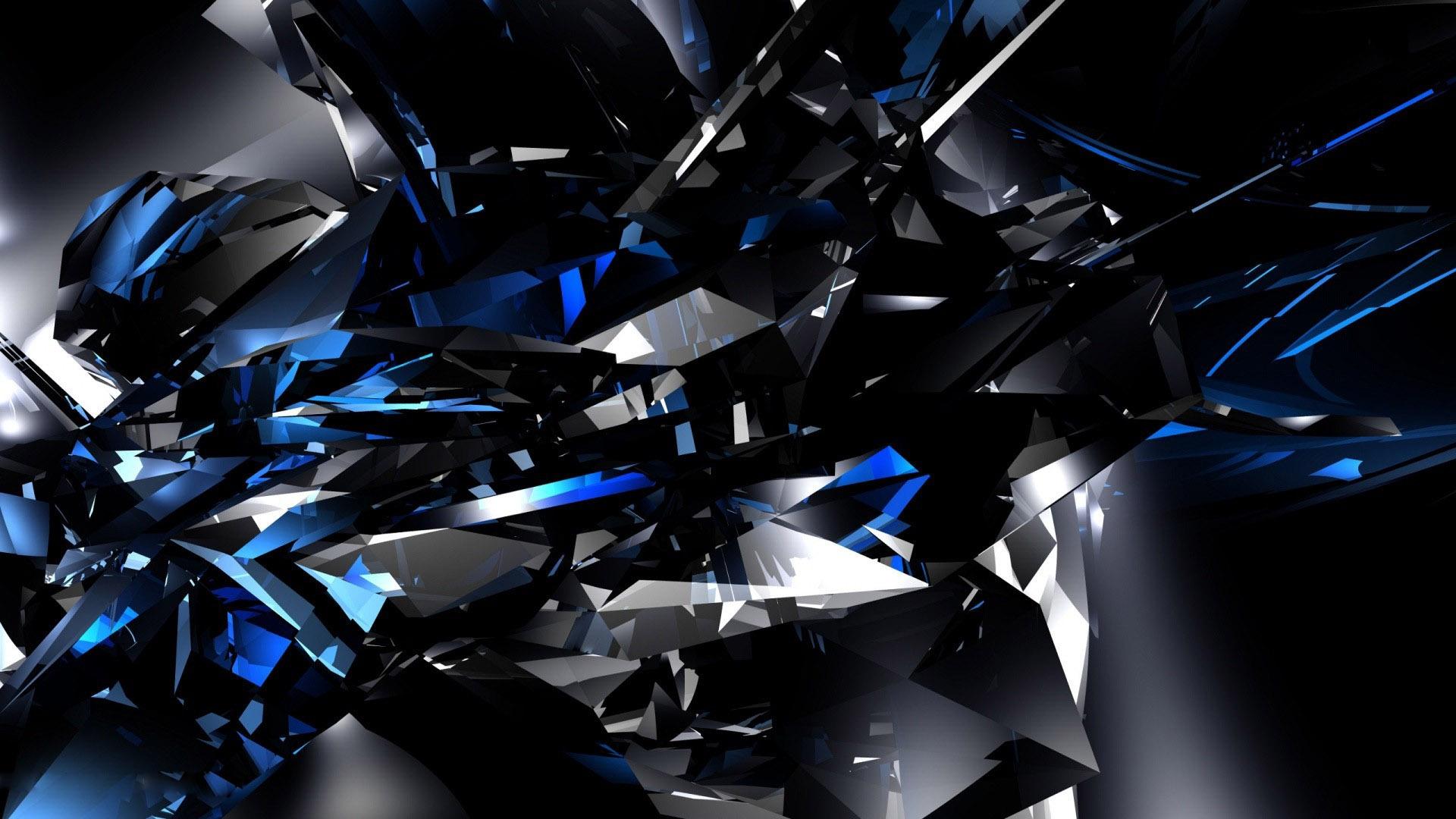 1920x1080 Blue And Black Shards