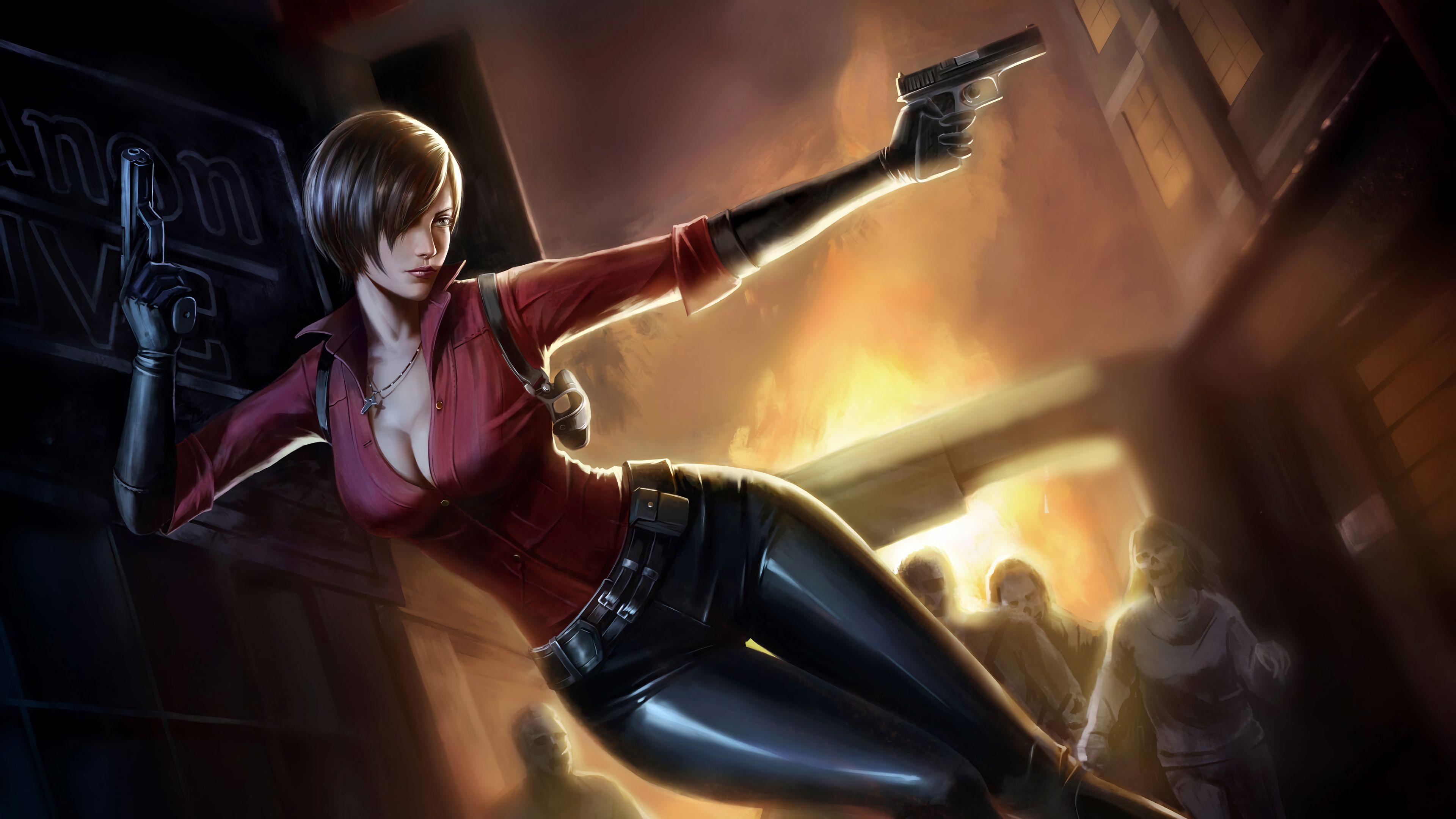 Wallpaper Resident Evil, Ada Wong, Claire Redfield, Leon S. Kennedy, Resident  Evil 2 for mobile and desktop, section игры, resolution 3840x2160 - download