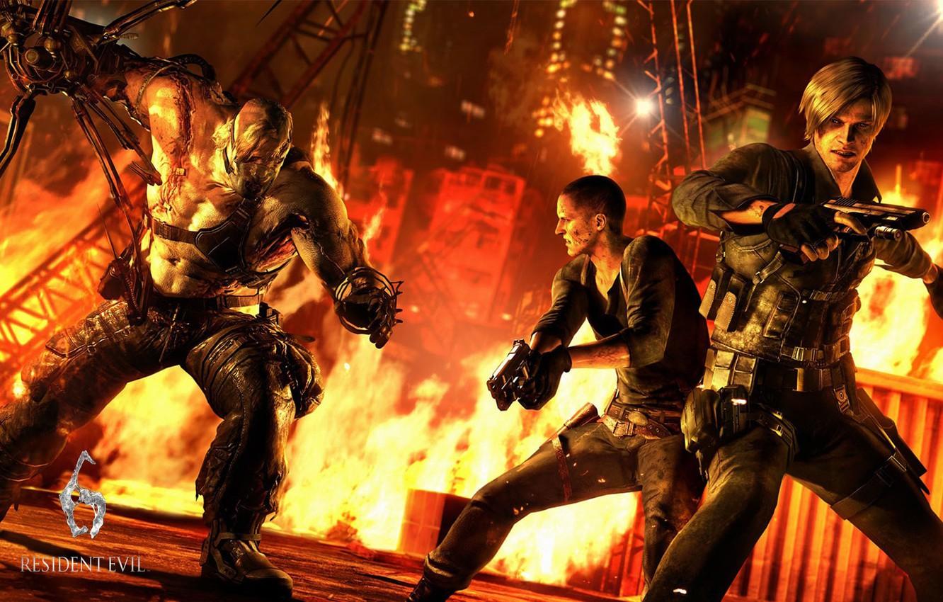 1332x850 Wallpaper guns, battle, Leon Scott Kennedy, Leon Scott Kennedy, Jake Muller, resident evil Jake Muller image for desktop, section игры