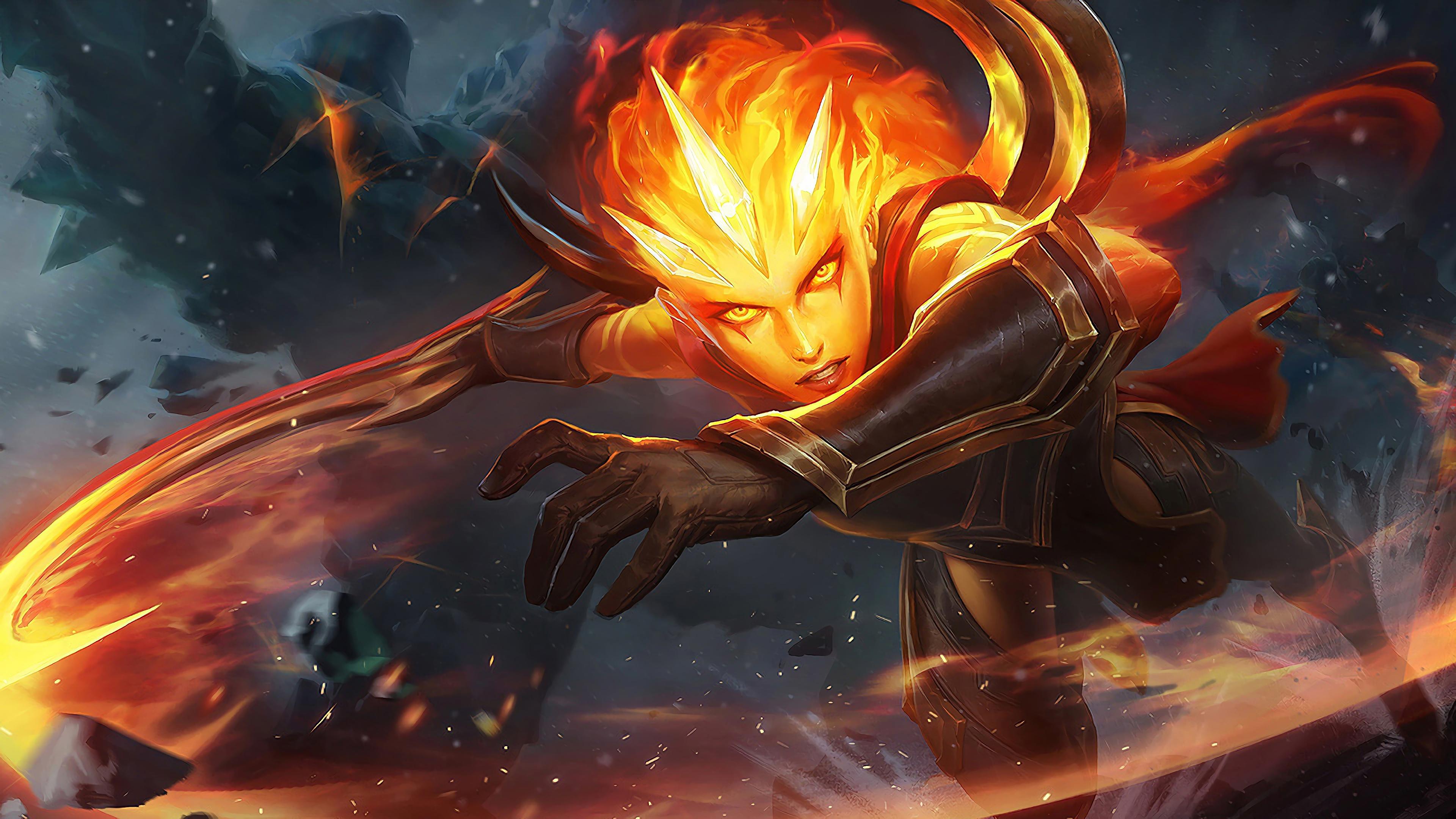 3840x2160 Wallpaper 4k Infernal Diana LoL Splash Art League of Legends lol Diana, league of legends